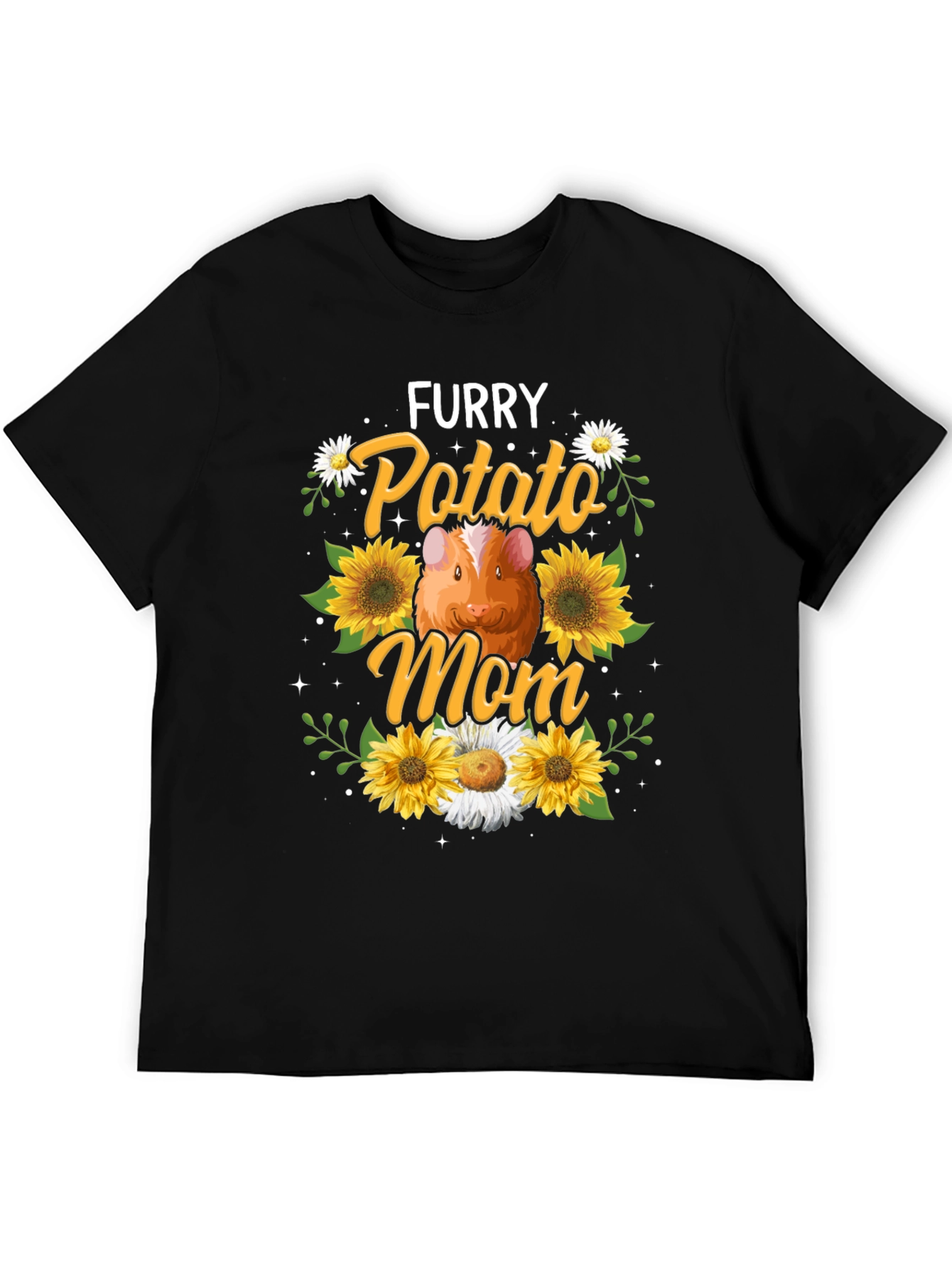 Black Furry Potato Mom Graphic T-Shirt view 5