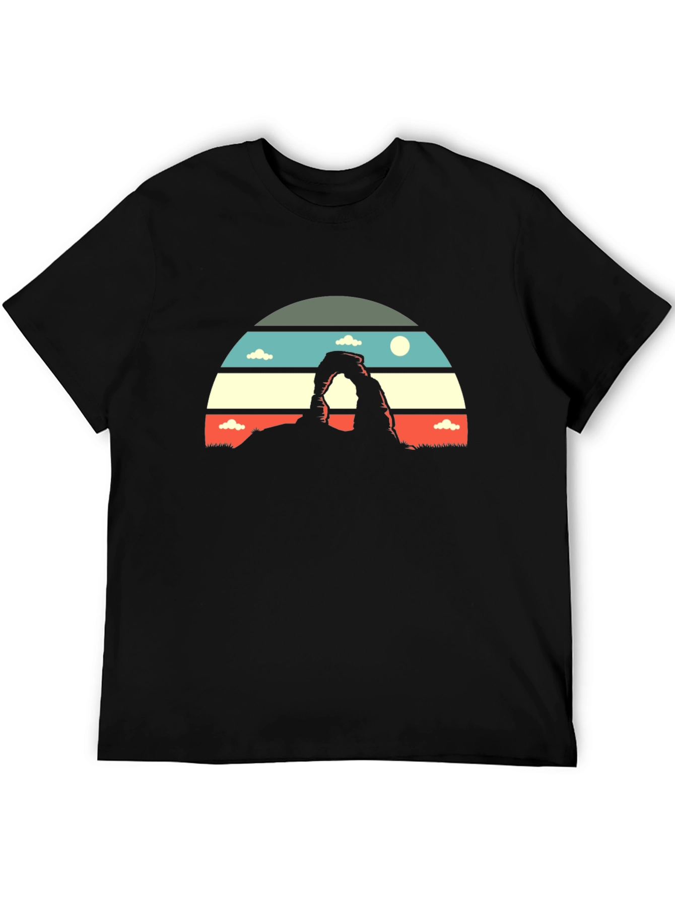 Black Retro Landscape Graphic Tee - Black view 5