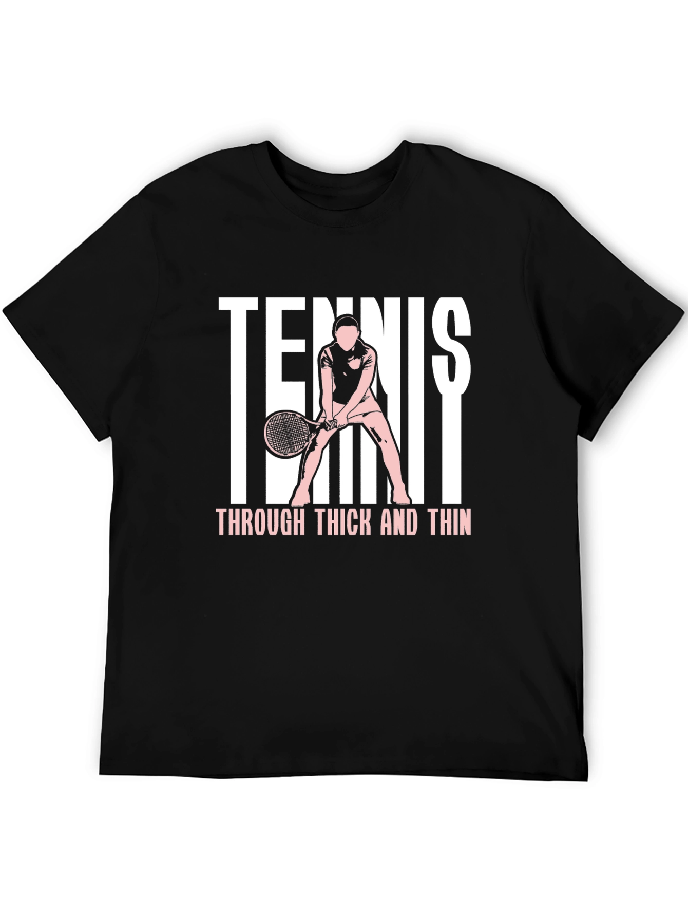 Black Tennis Through Thick & Thin Graphic T-Shirt view 5