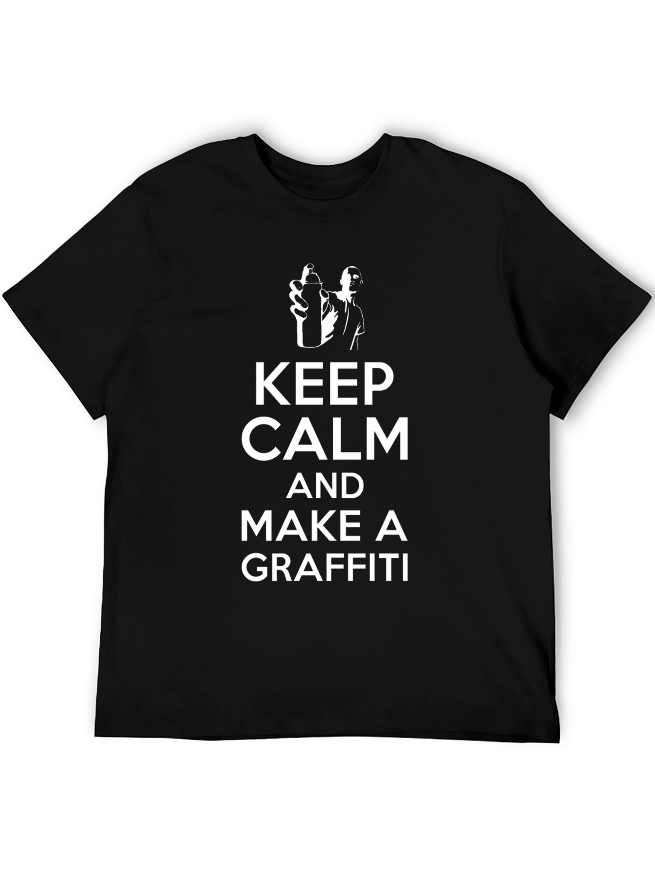 Black Keep Calm Make Graffiti T-Shirt, Black view 5