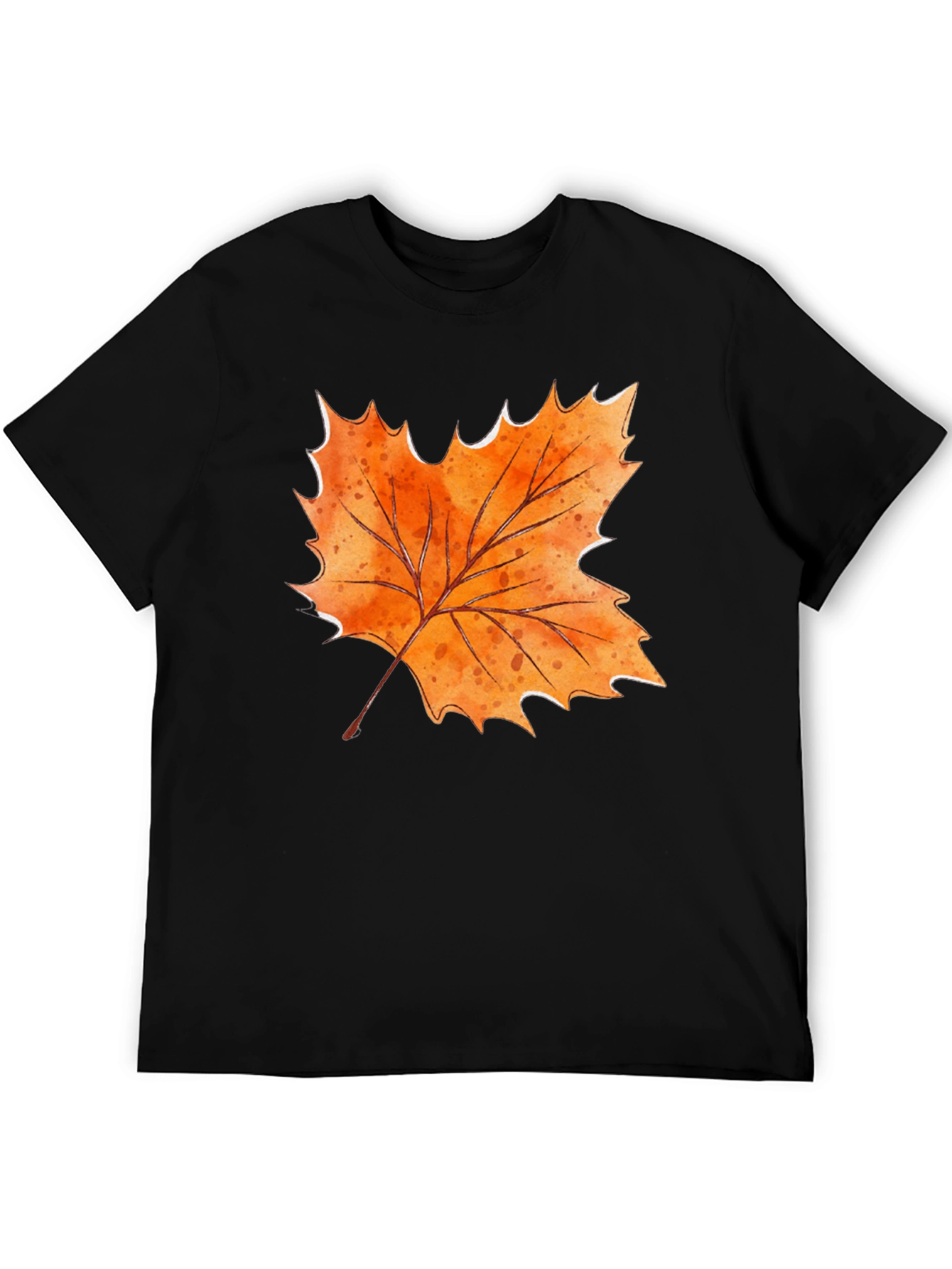 Black Autumn Leaf Graphic T-Shirt - Fall Season Style view 5