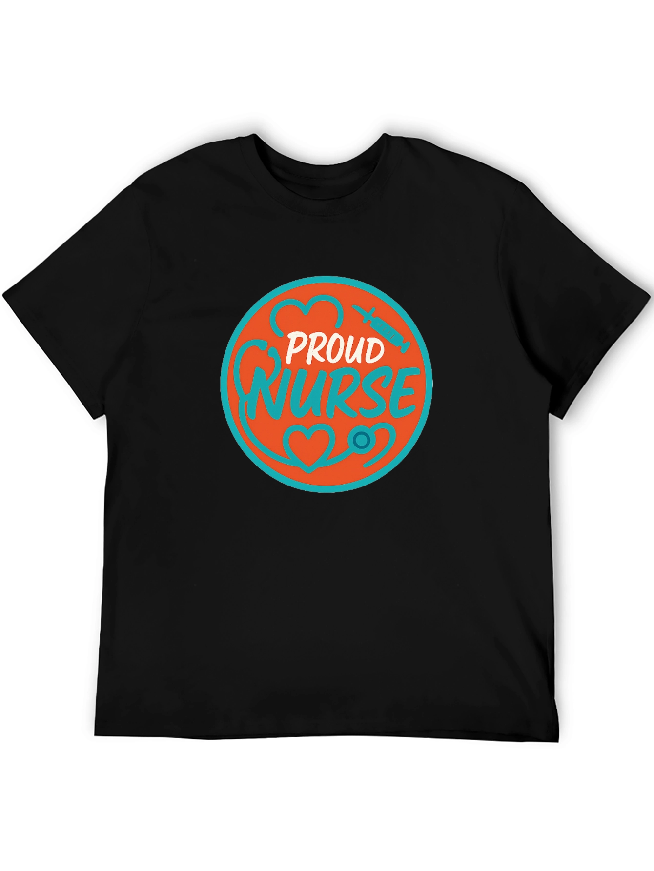 Black Proud Nurse Graphic T-Shirt - Medical Profession Apparel view 5