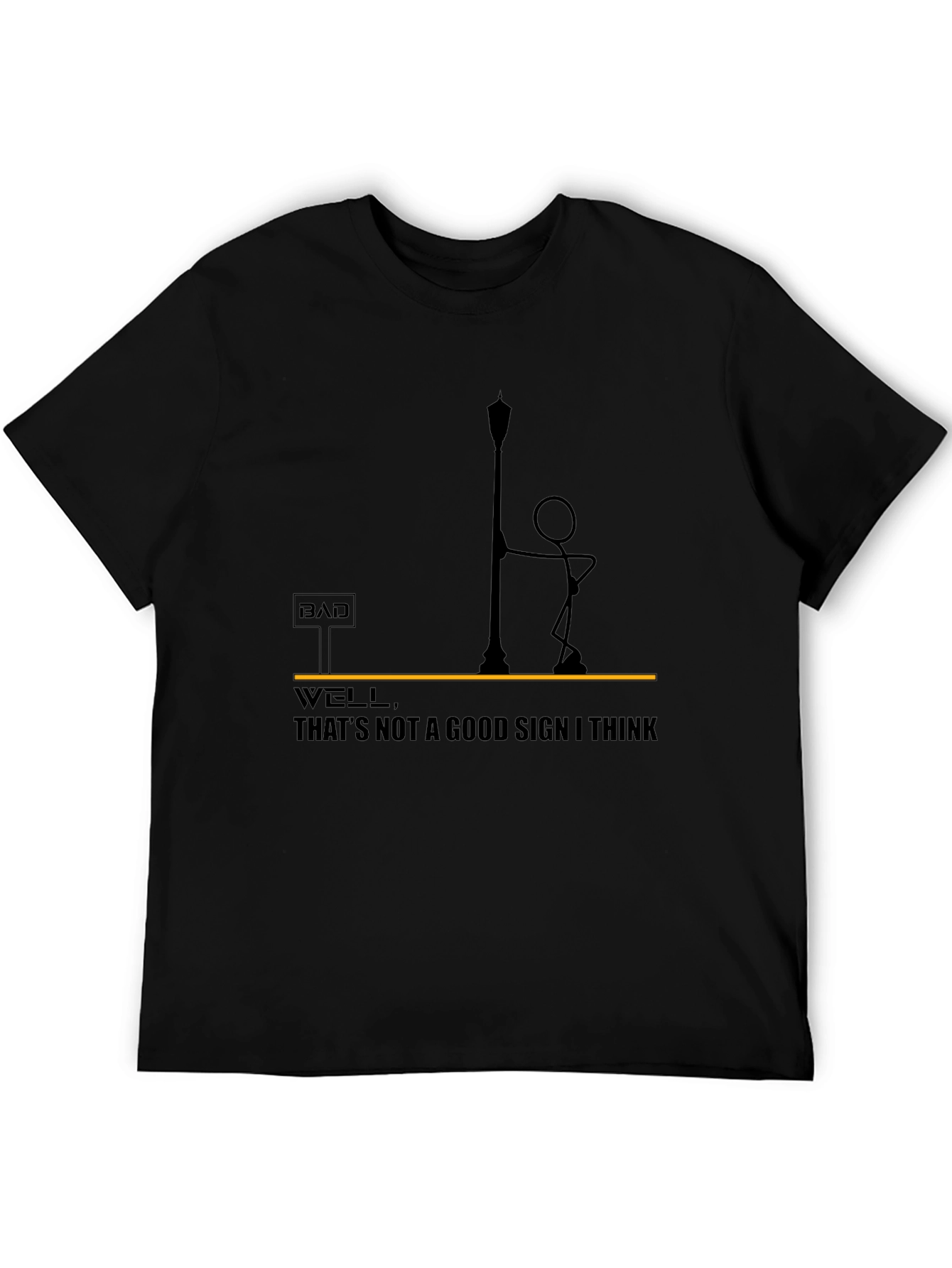 Black Bad Sign T-Shirt - Funny Stick Figure Design view 5