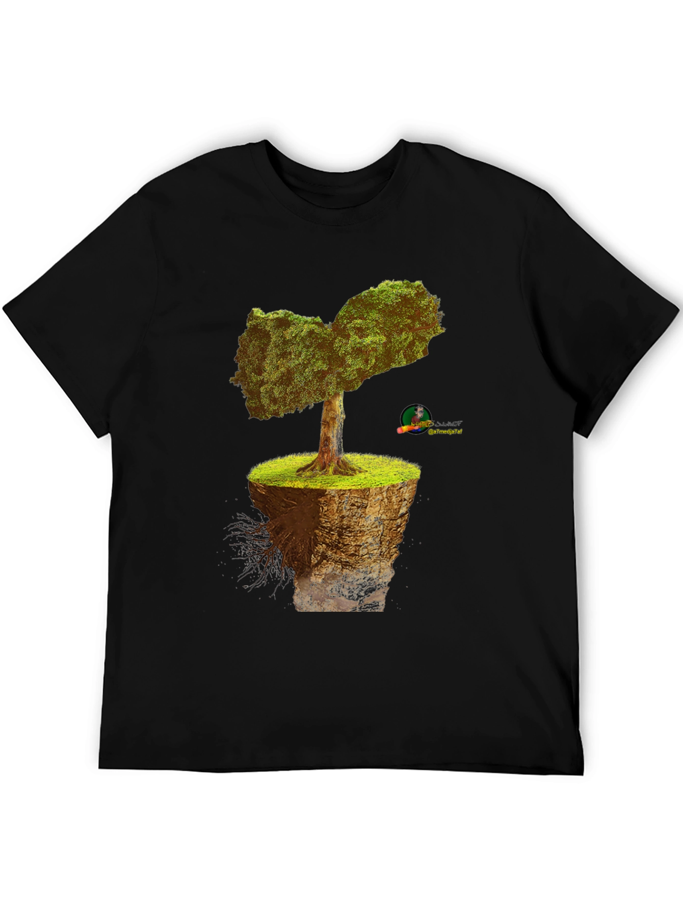 Black Unique Tree T-Shirt - Nature Design view 5