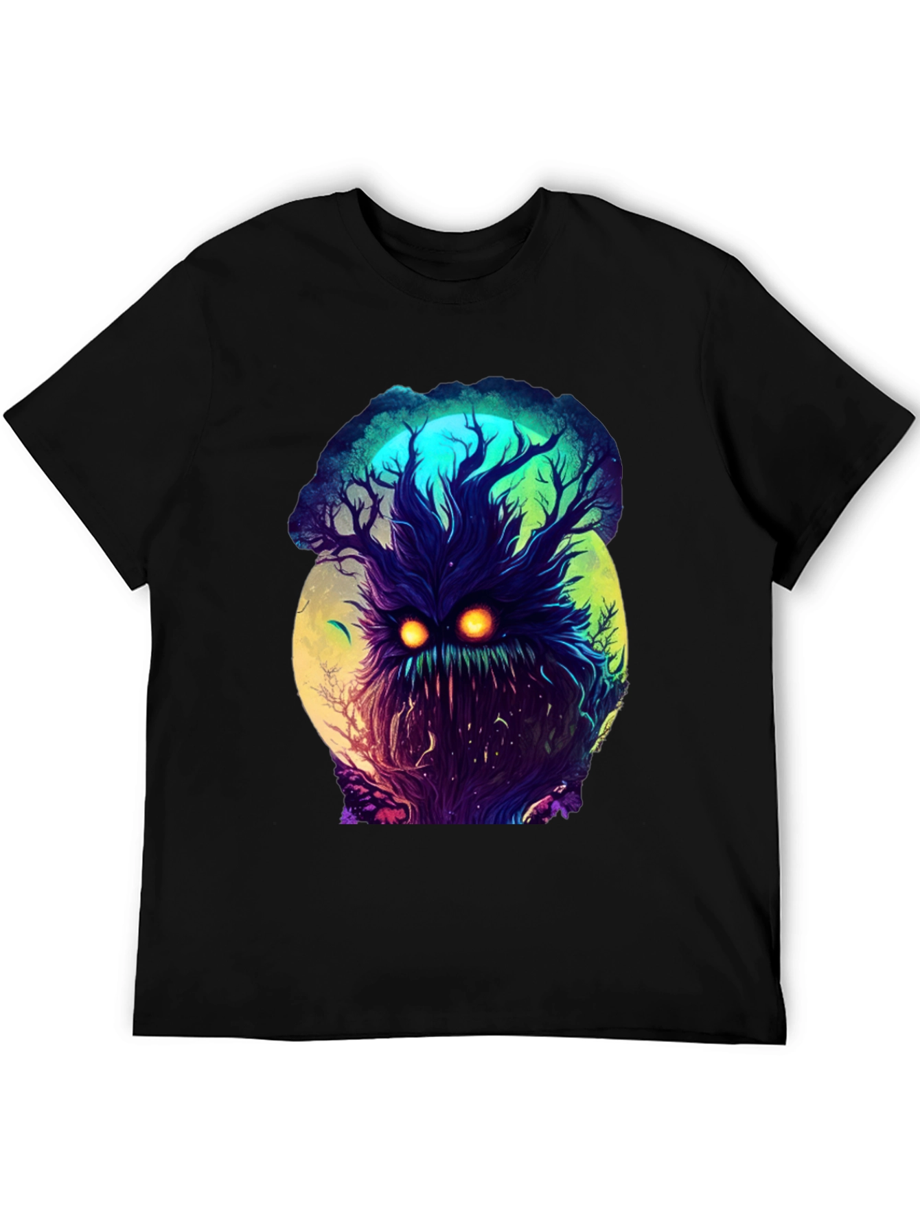 Black Mystic Tree Monster Graphic Tee - Black T-Shirt view 5