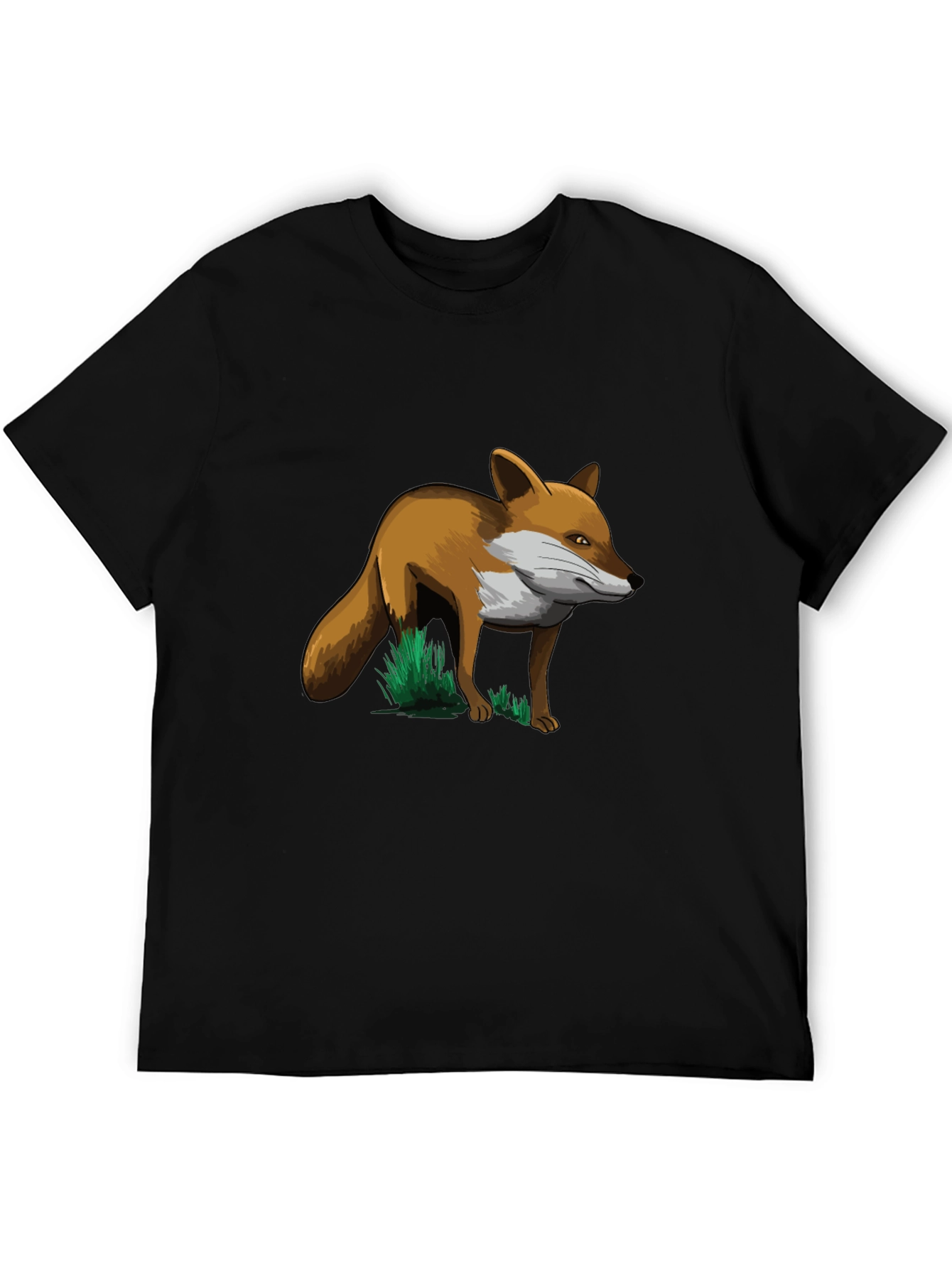 Black Fox Graphic T-Shirt - Black Cotton Tee view 5