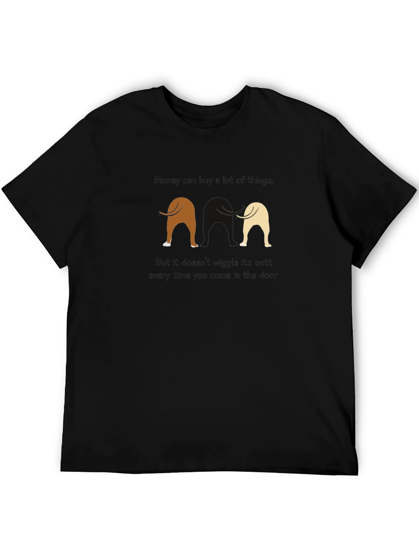 Black Dog Butt Wiggle Graphic Tee - Men's Black T-Shirt view 5