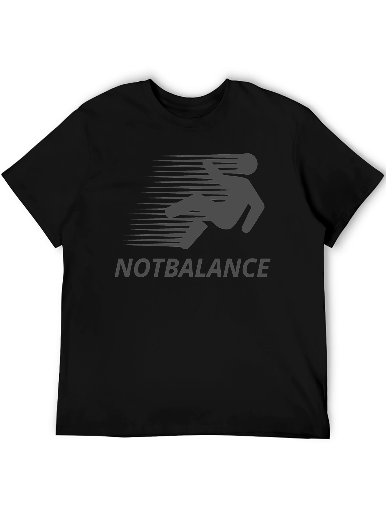 Black NOTBALANCE Graphic Tee - Funny Falling Man Design view 5