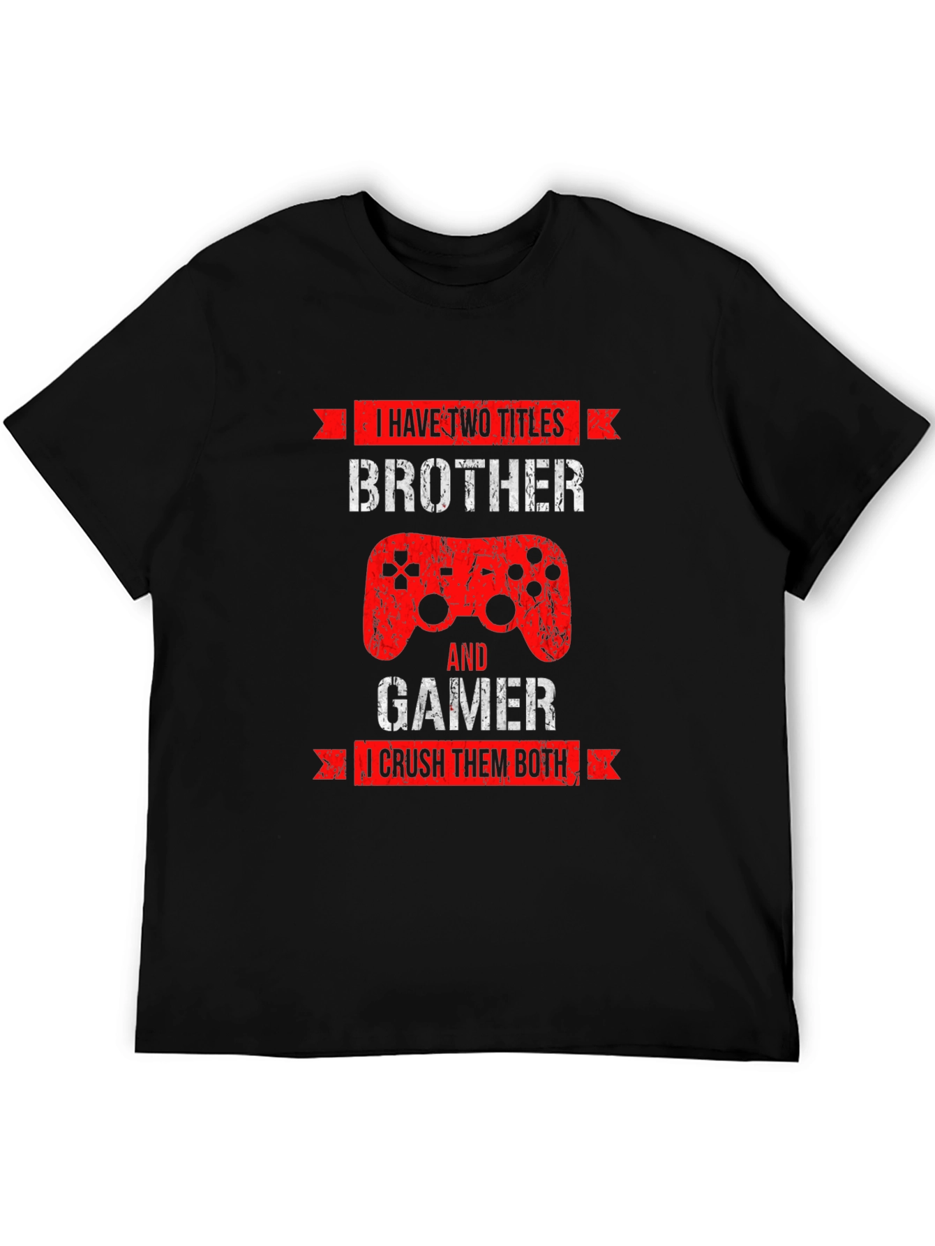 Black Brother Gamer T-Shirt - Crush Them Both! view 5