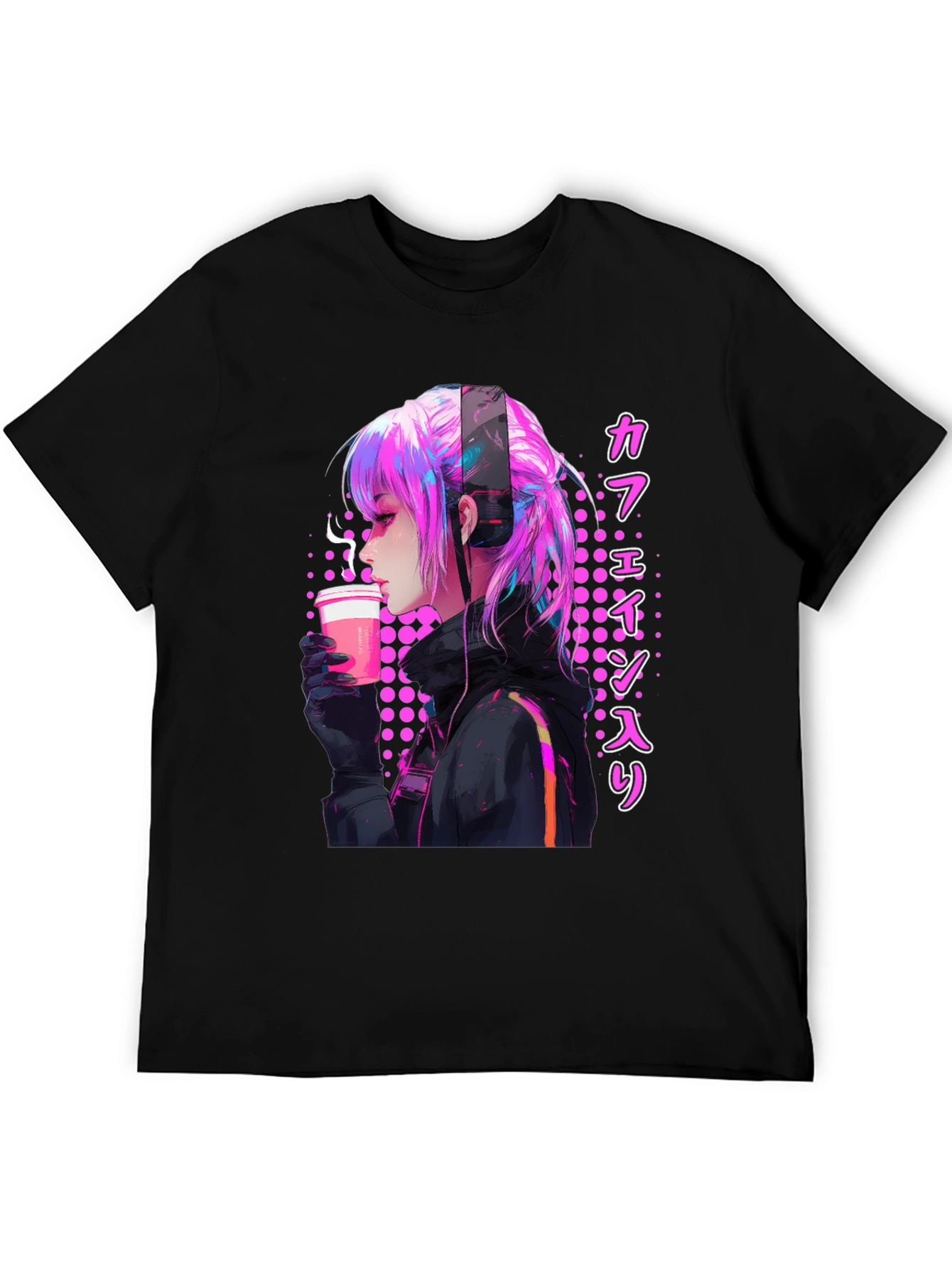 Anime Girl Caffeine T-Shirt - 5