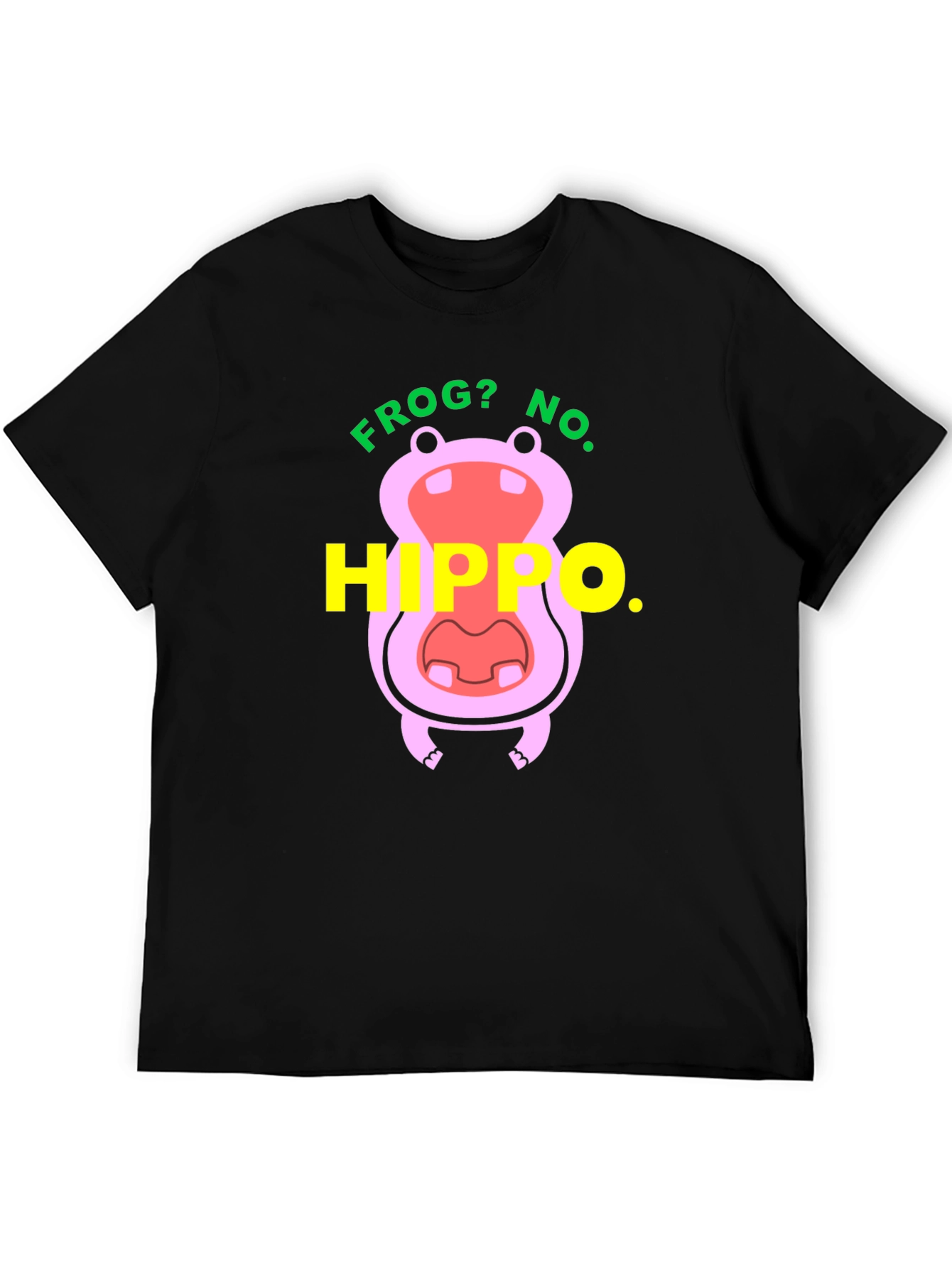Black Frog? No. Hippo T-Shirt - Funny Animal Tee view 5