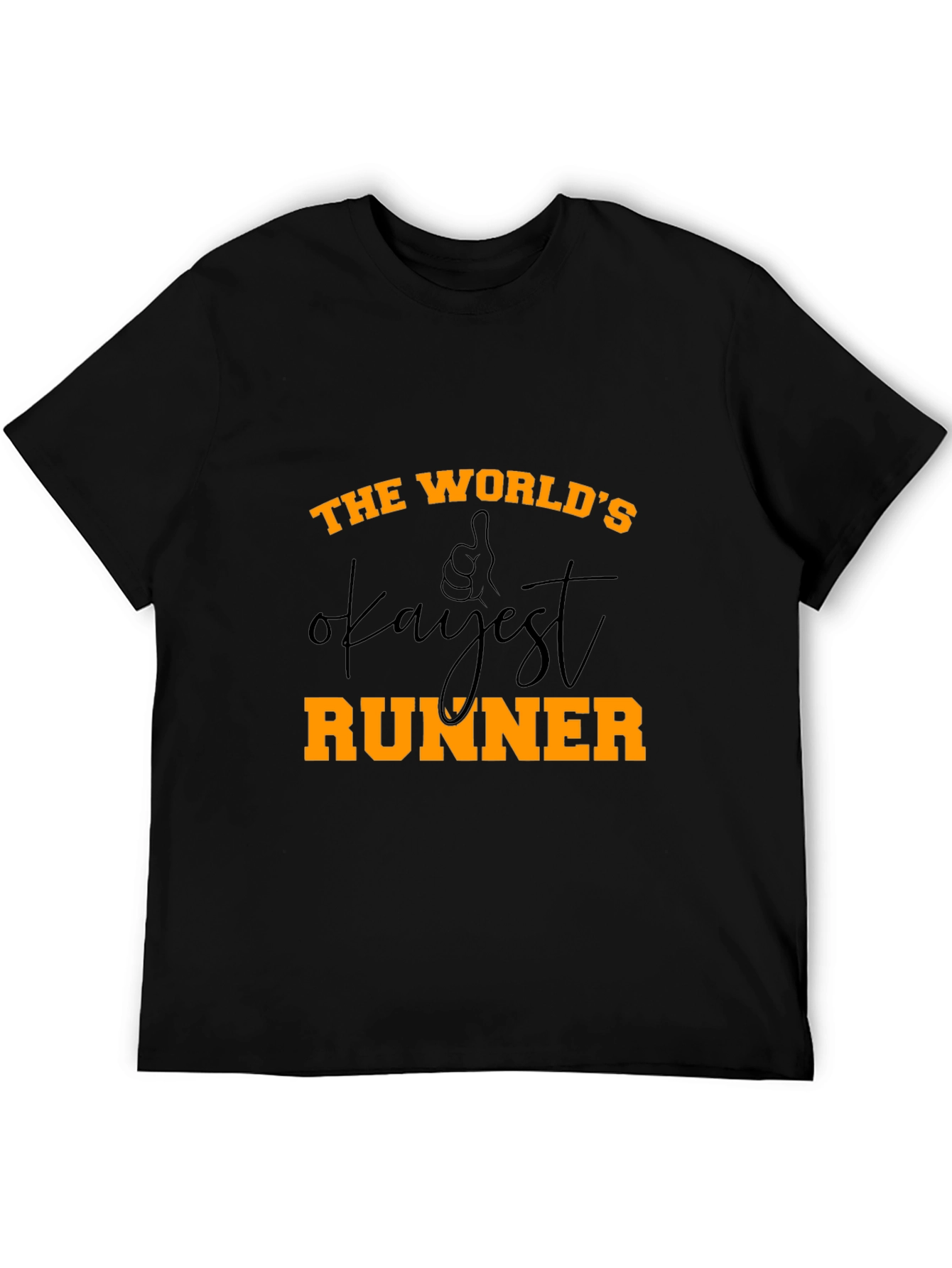 Black World's Okayest Runner - Novelty Graphic T-Shirt view 5