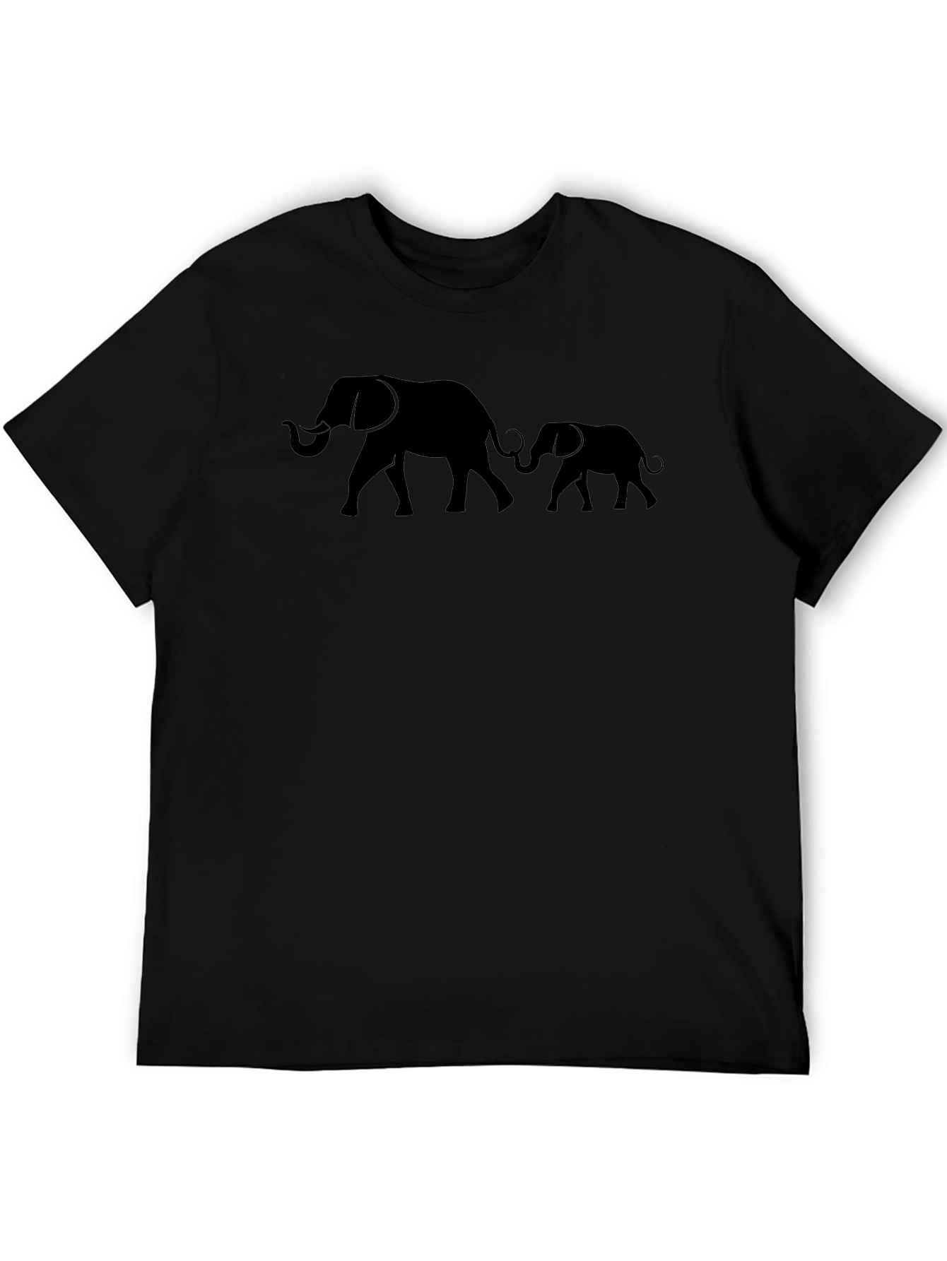 Black Elephant Family Black Graphic Tee view 5