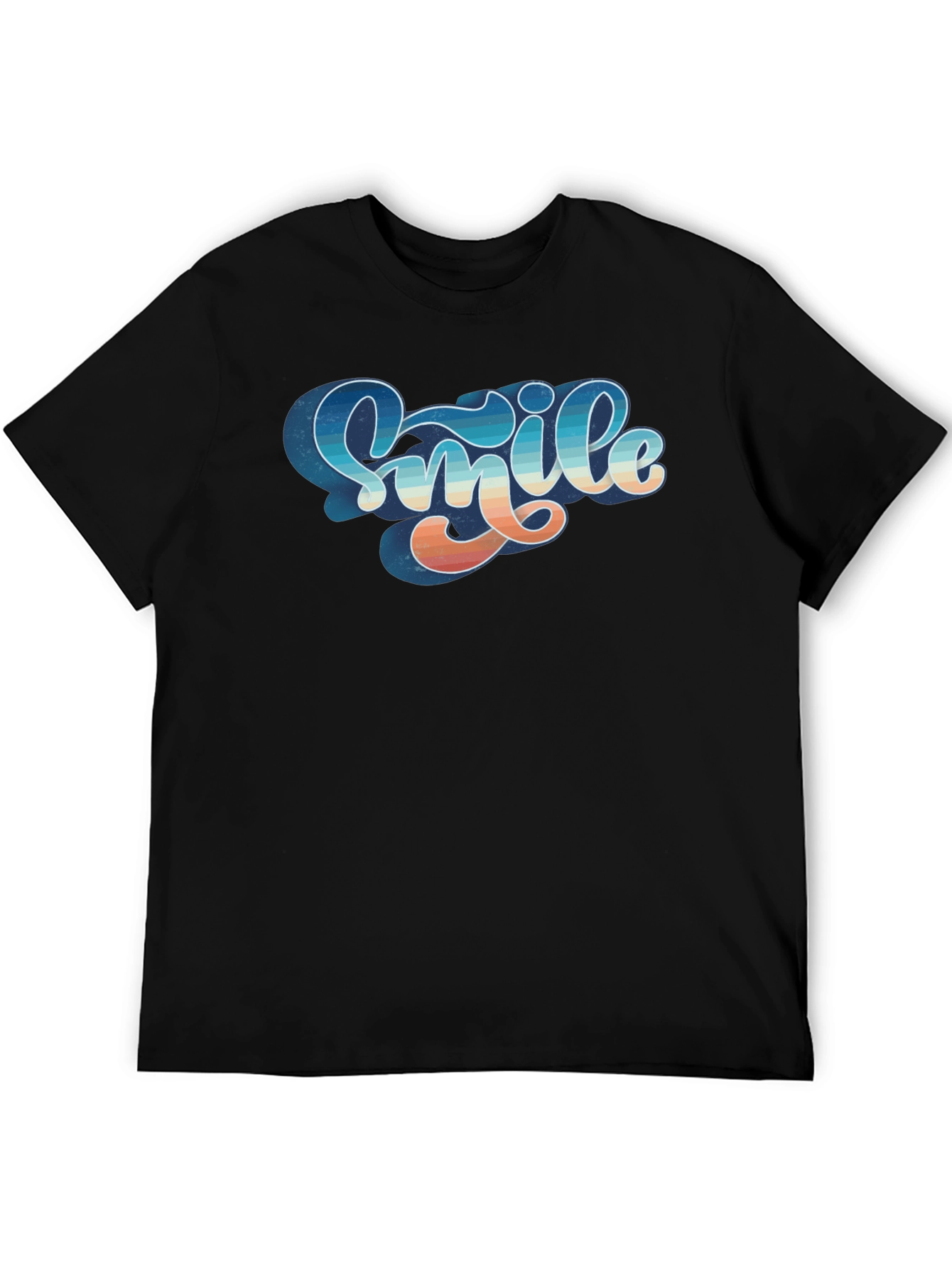 Black Retro Smile Graphic Black Tee view 5