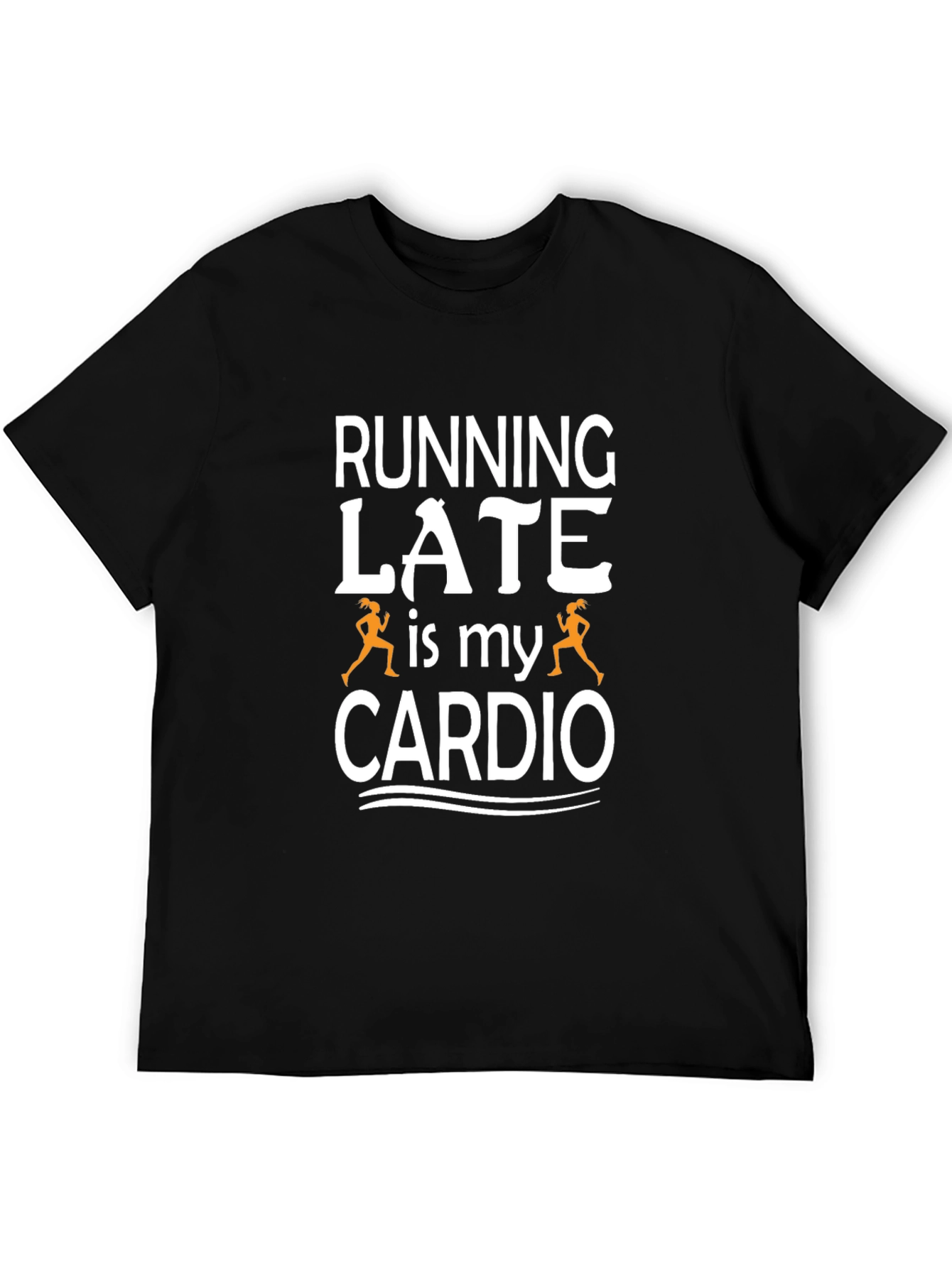 Black Running Late is My Cardio T-Shirt - Funny Workout Tee view 5