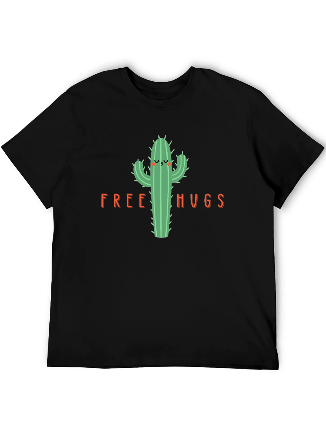 Black Cactus Free Hugs Graphic T-Shirt view 5