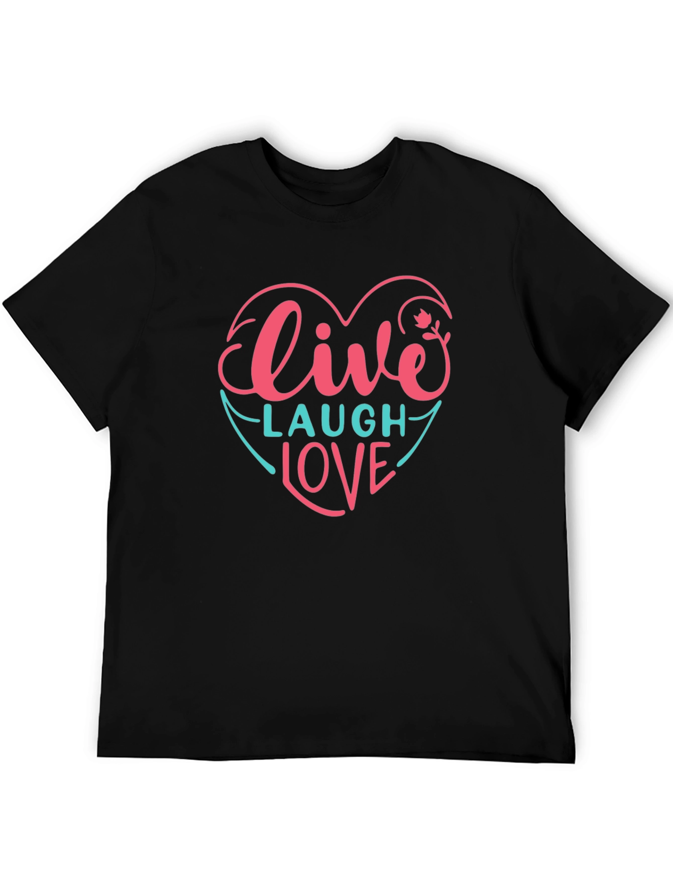 Black Live Laugh Love Heart T-Shirt view 5