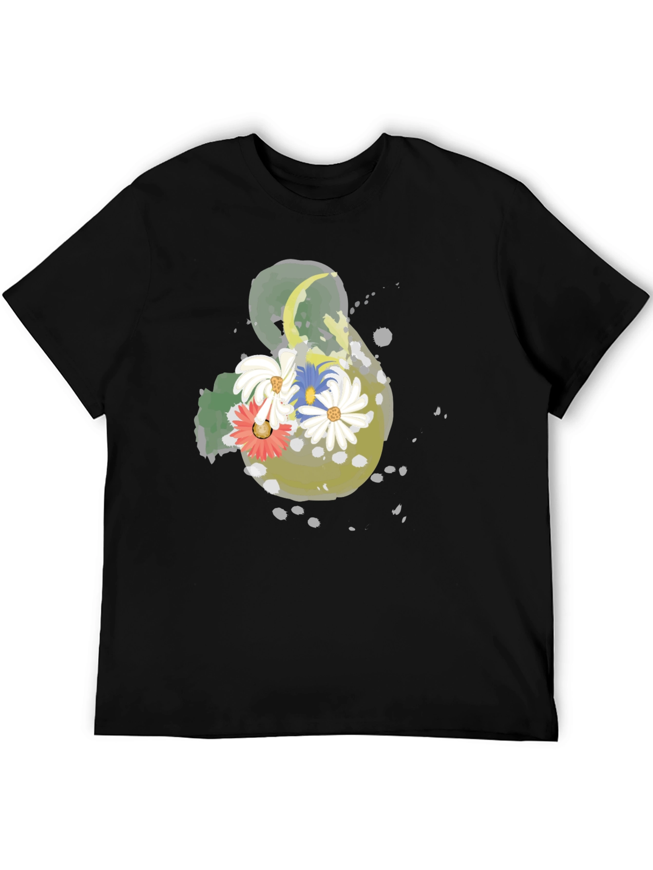 Black Floral Ampersand T-Shirt - Black Casual Tee view 5