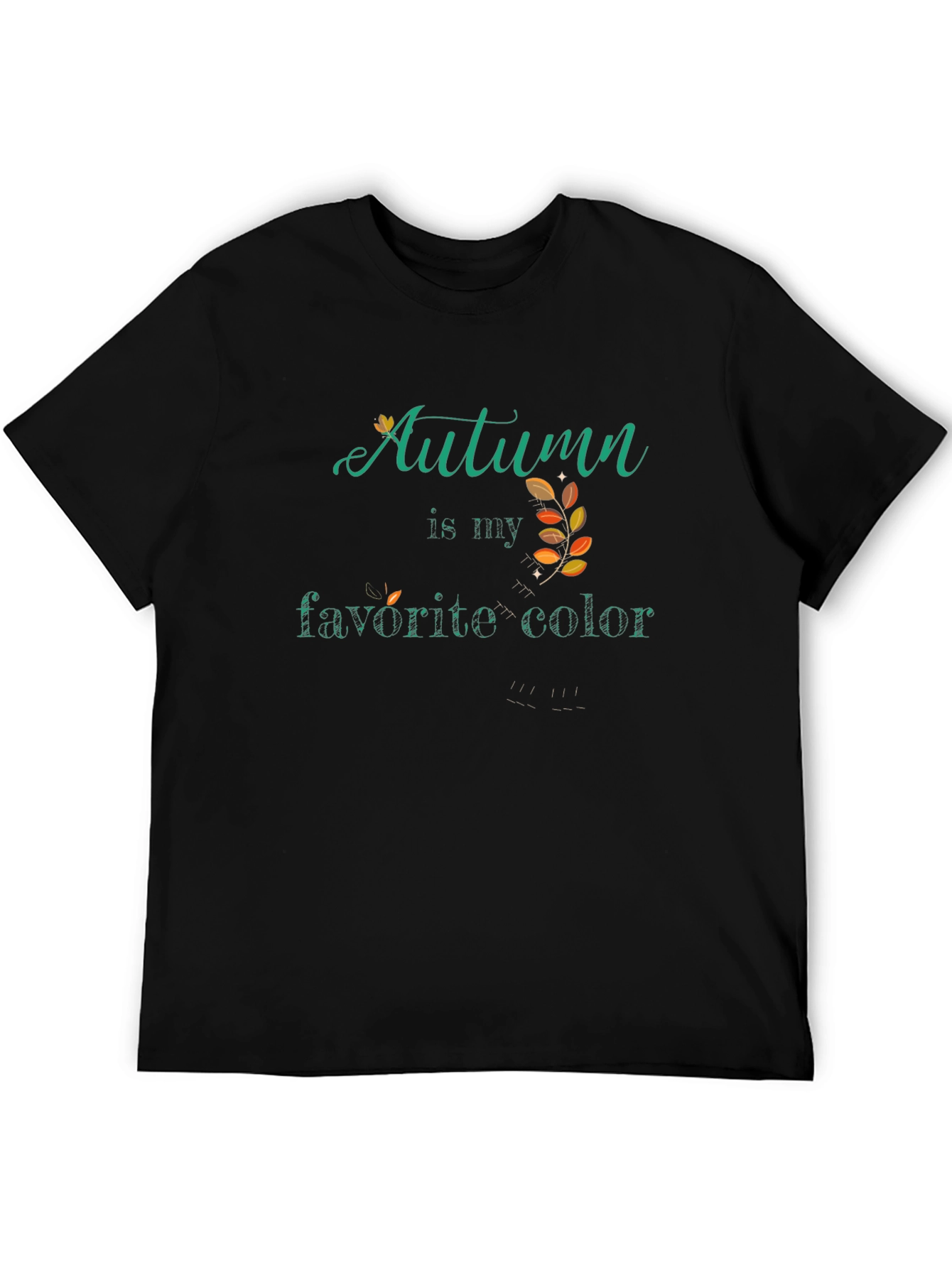 Black Autumn Is My Favorite Color T-Shirt view 5