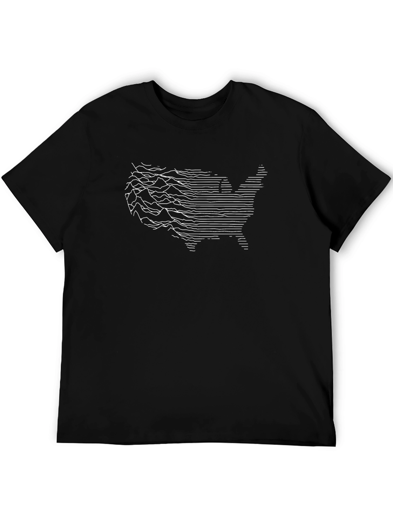 Black USA Topography Graphic Tee - Black view 5