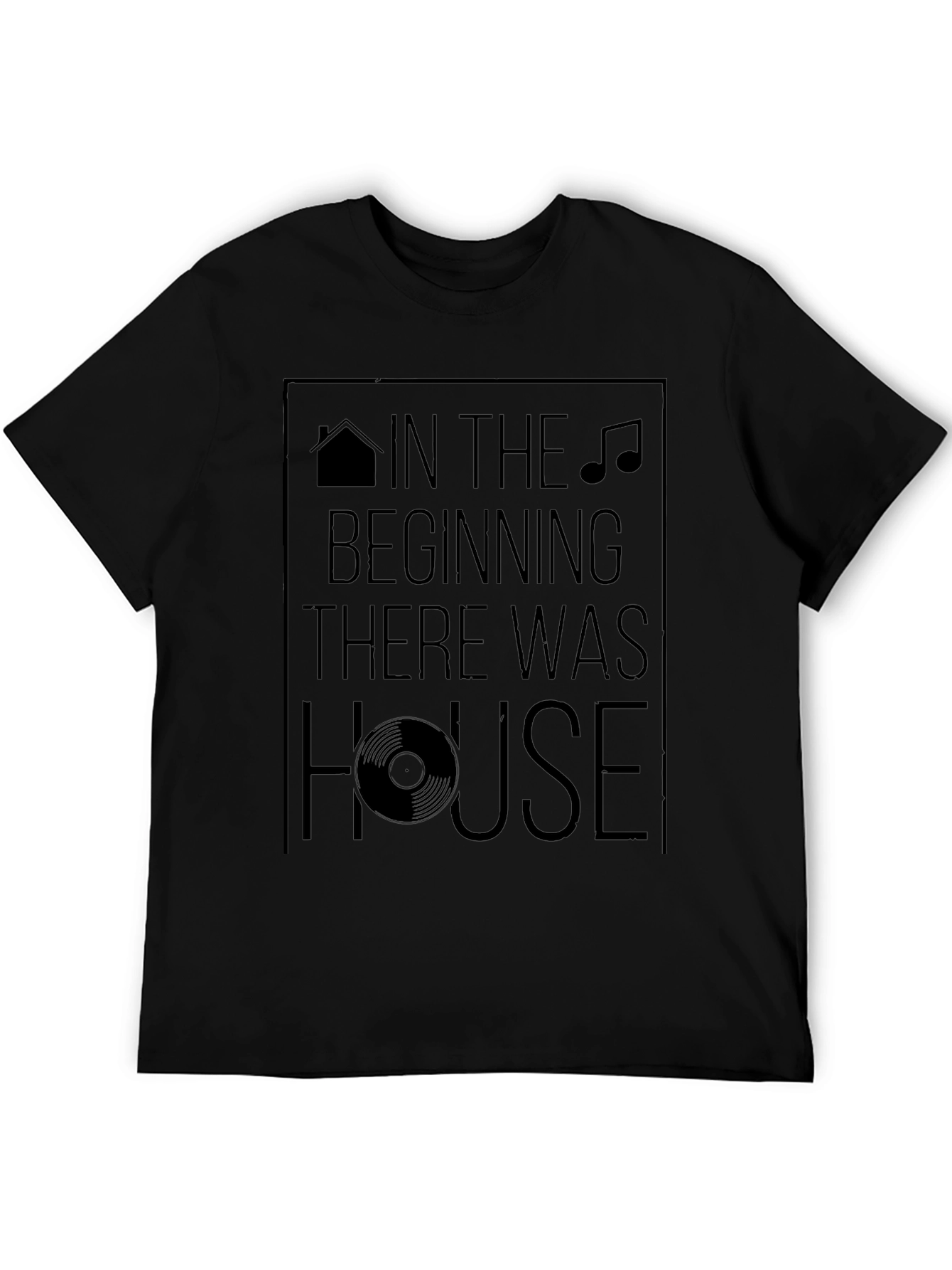 Black In The Beginning There Was House Black T-Shirt view 5