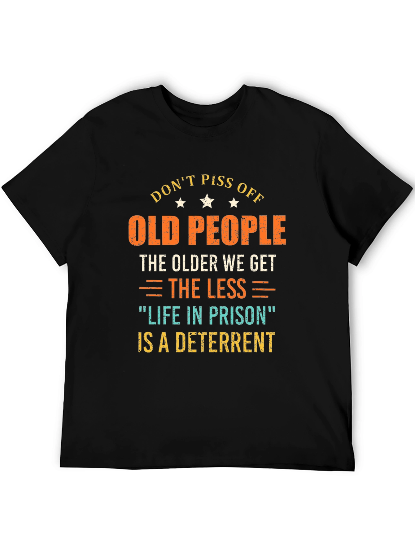 Black Don't Piss Off Old People Graphic T-Shirt view 5