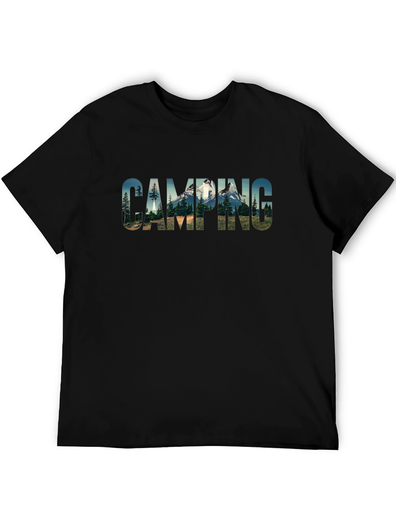Black Camping Graphic T-Shirt - Outdoor Adventure Tee view 5