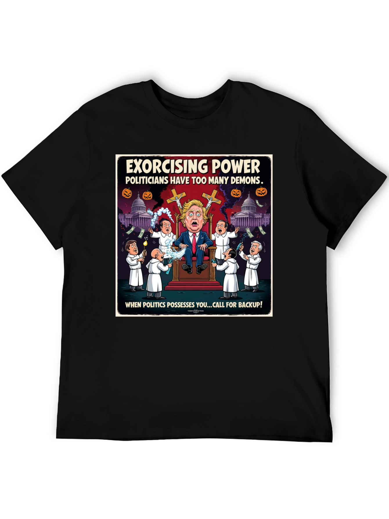 Black Exorcising Power Graphic T-Shirt view 5