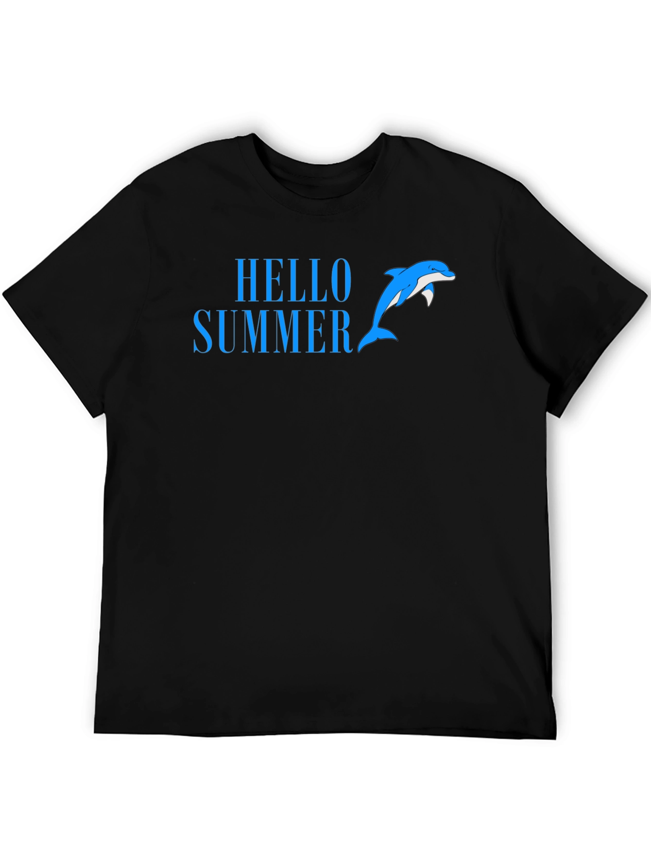 Black Hello Summer Dolphin T-Shirt view 5
