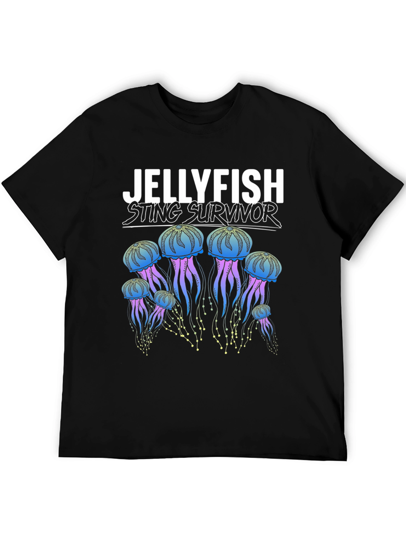 Black Jellyfish Sting Survivor Graphic T-Shirt view 5