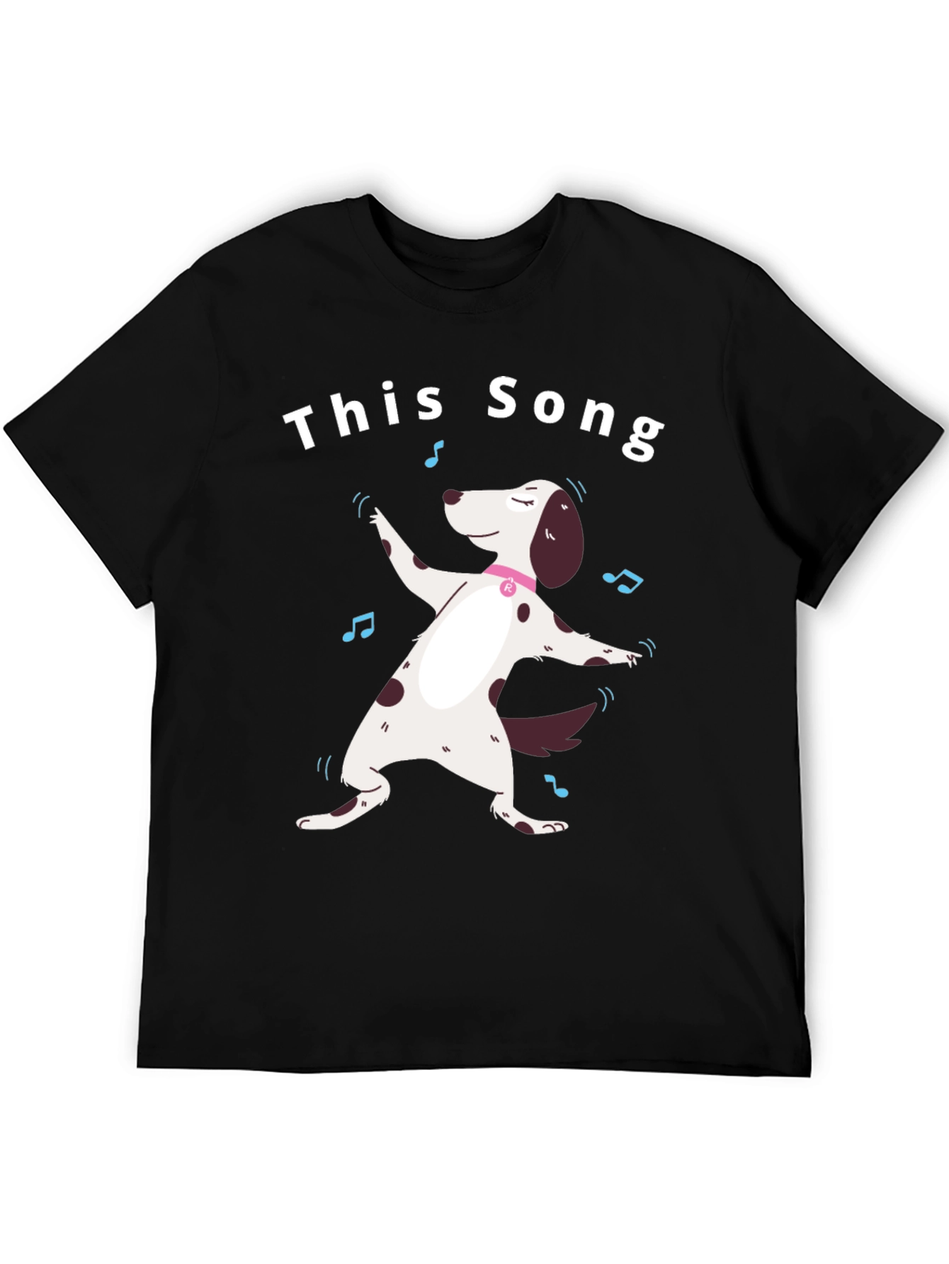 Black This Song T-Shirt - Dancing Dog Design view 5