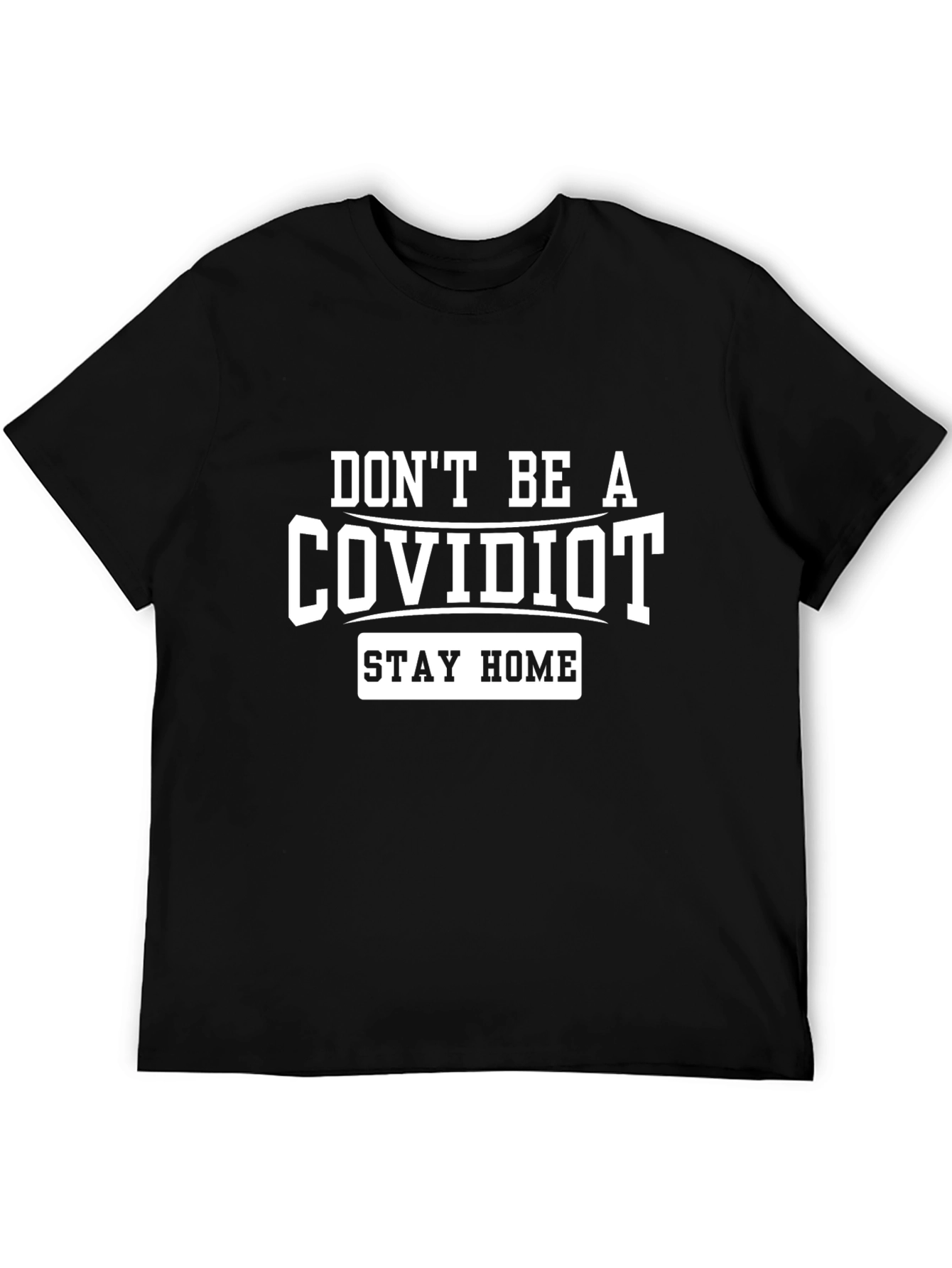 Black Don't Be A COVIDIOT Graphic Tee view 5
