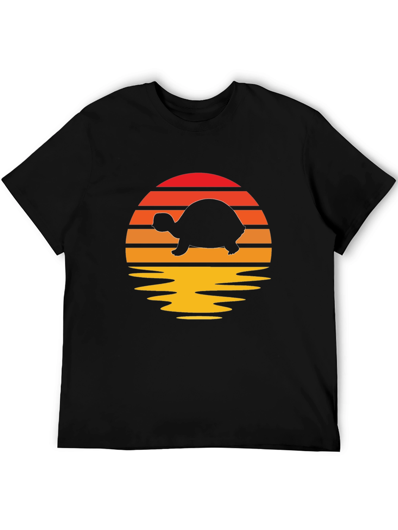 Black Turtle Sunset Graphic Tee - Retro Style Shirt view 5