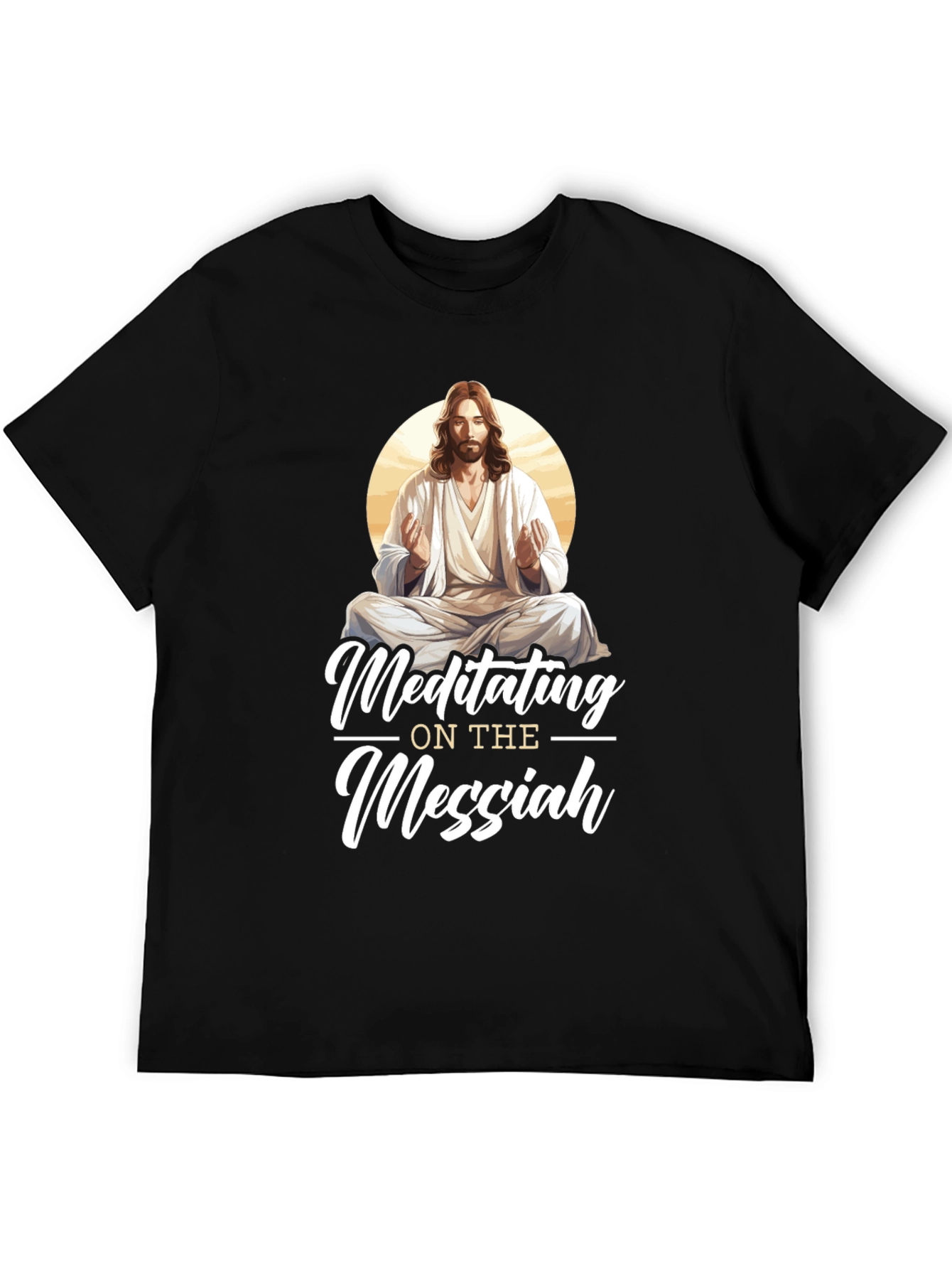 Black Meditating Messiah T-Shirt - Spiritual Comfort view 5