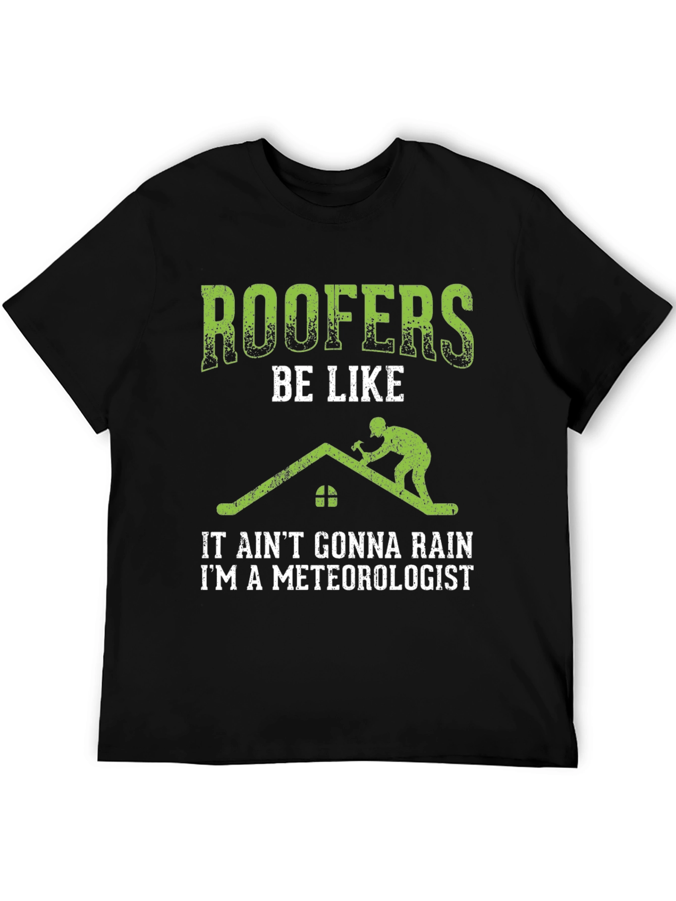 Black Roofer Meteorologist Graphic Tee view 5