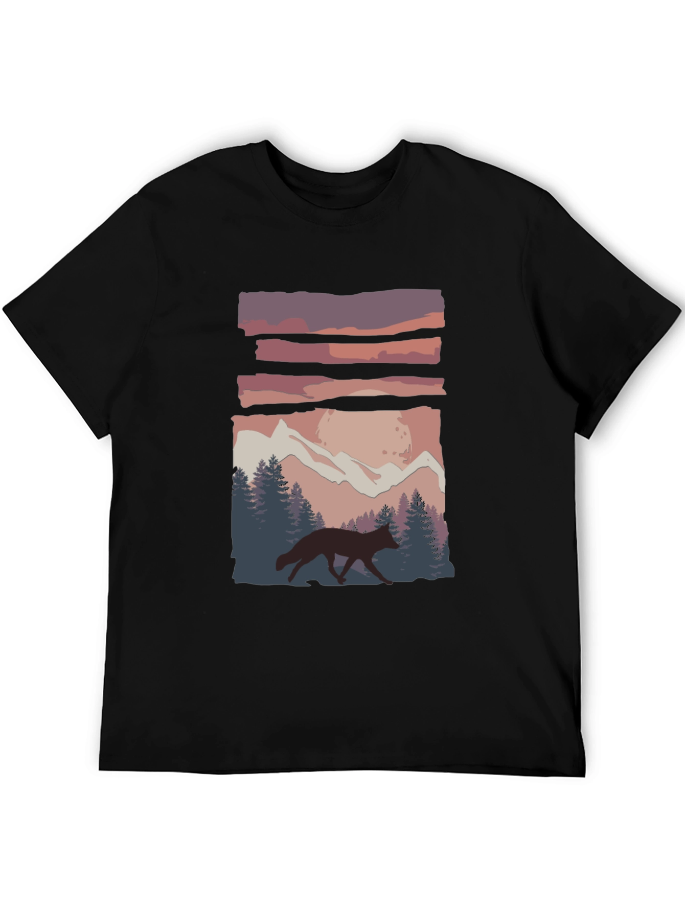 Black Wolf in the Wilderness Graphic Tee view 5