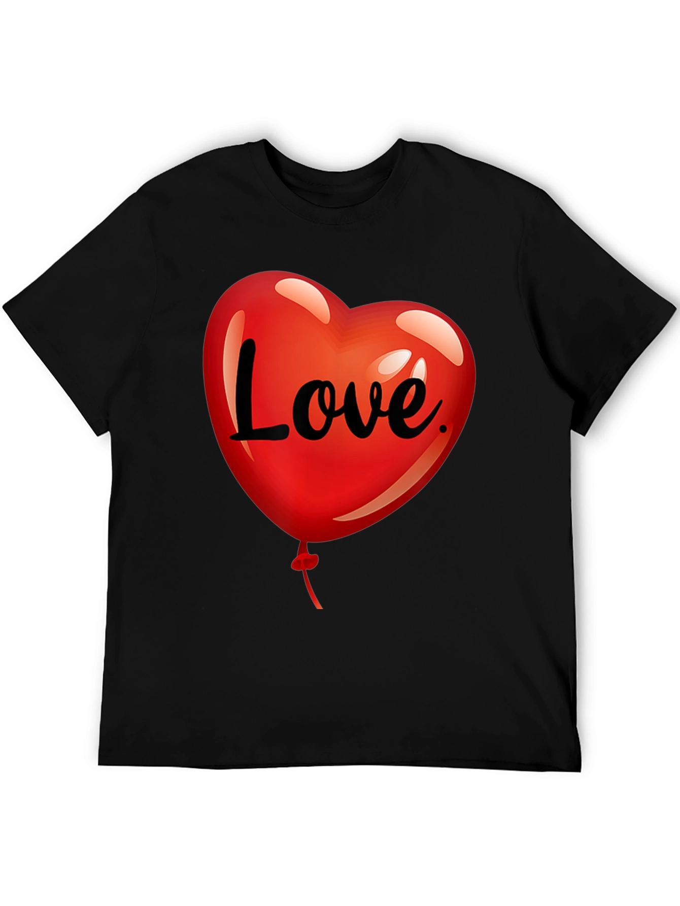 Black Love Heart Balloon Graphic Tee - Black view 5