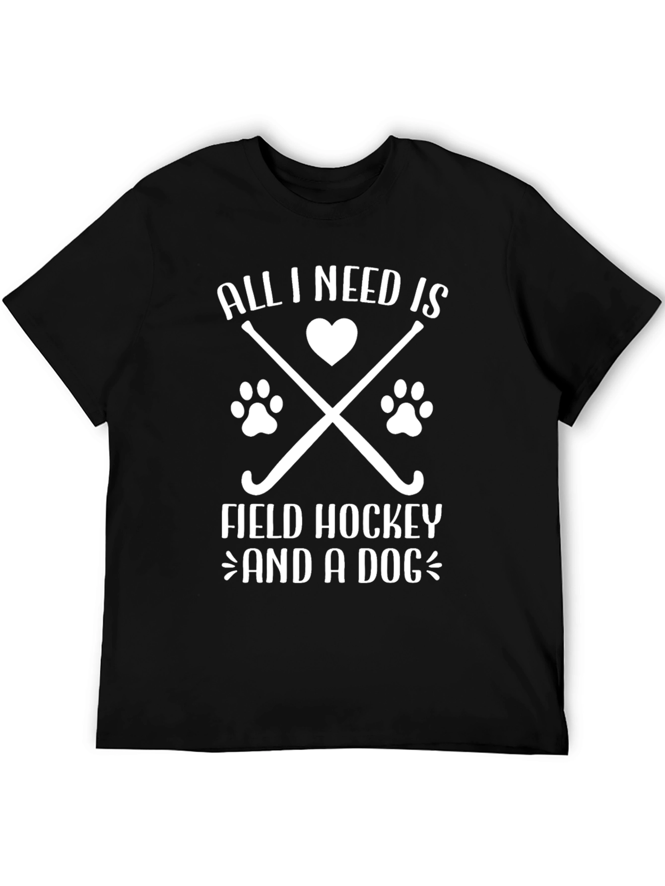 Black Field Hockey & Dog Lover T-Shirt view 5