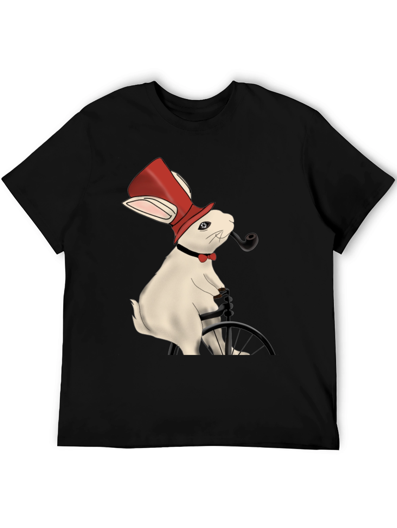 Black Rabbit Gentleman T-Shirt - Unique Design view 5
