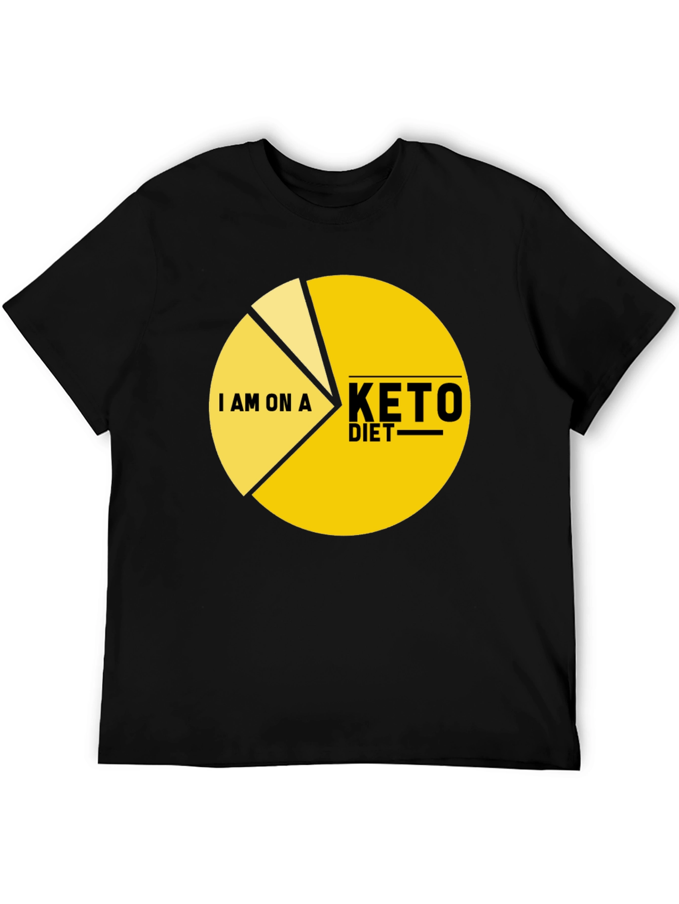 Black Keto Diet Pie Chart T-Shirt - Funny Dieting Tee view 5