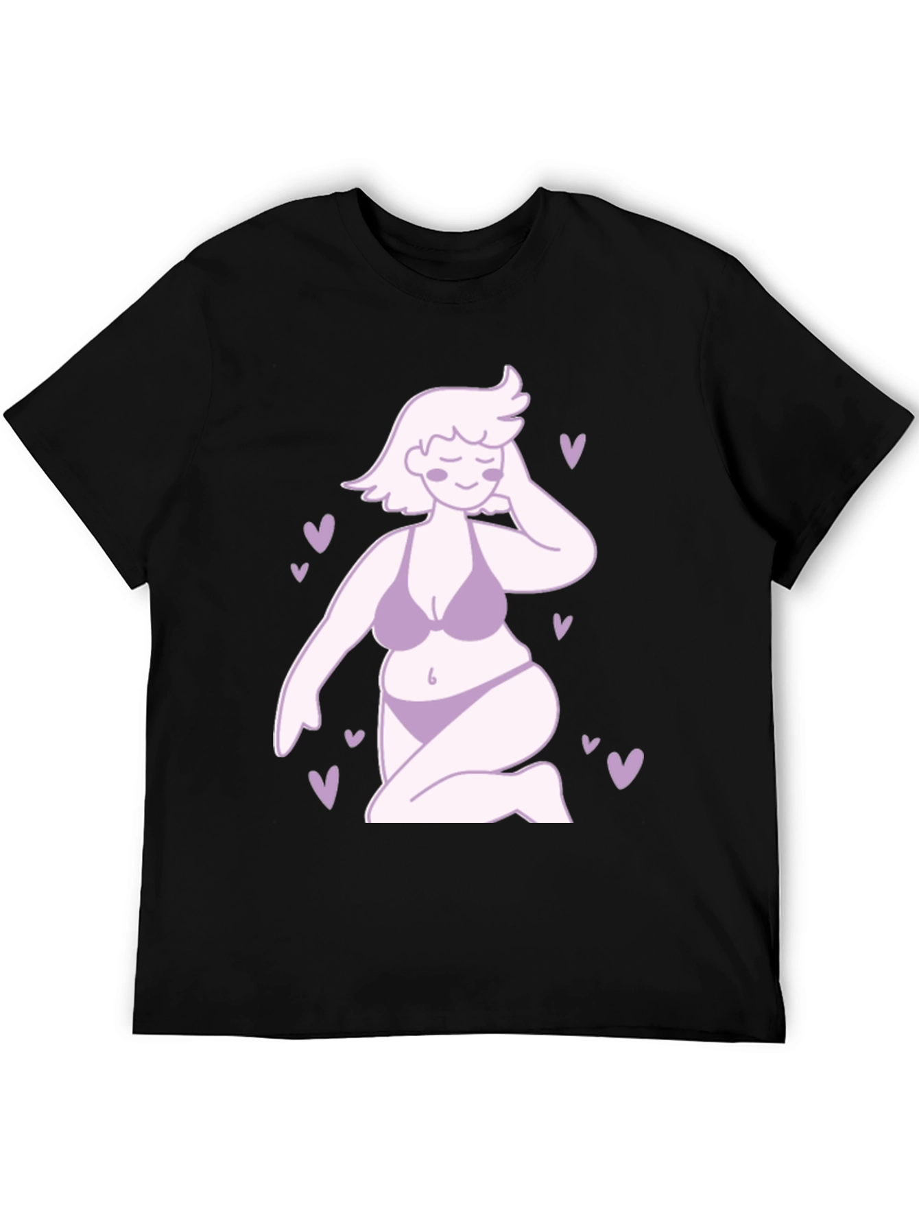 Black Curvy Woman Graphic Tee - Body Positivity T-Shirt view 5