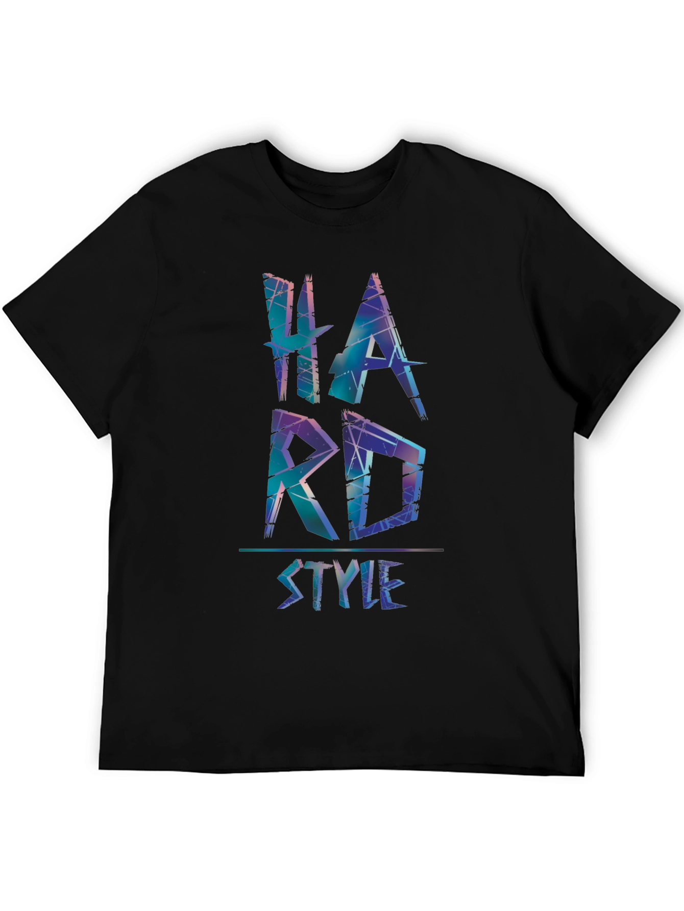 Black Hard Style Graphic Print Black T-Shirt view 5