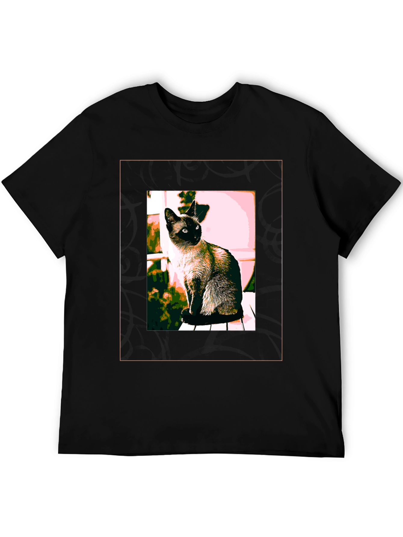 Black Siamese Cat Graphic T-Shirt view 5