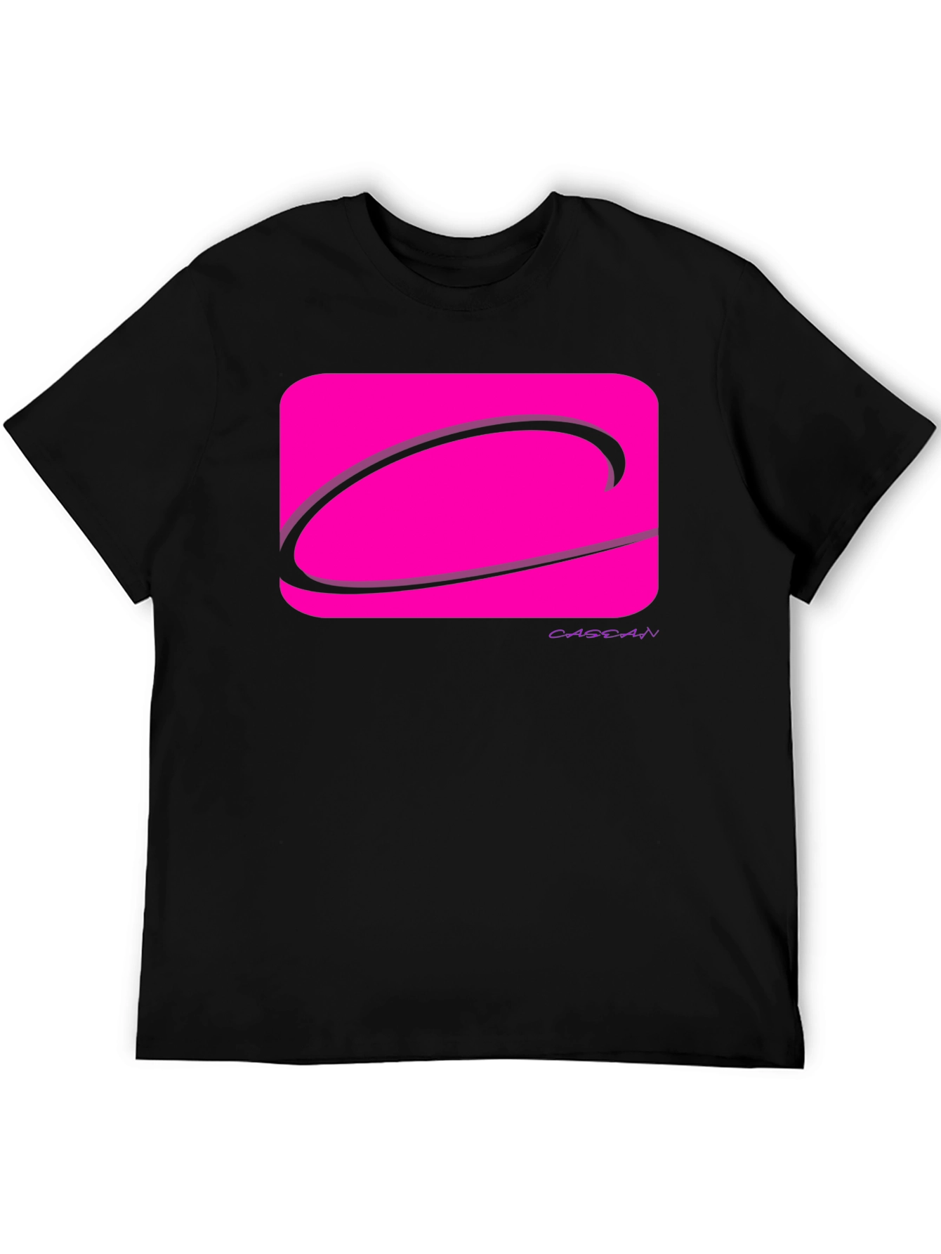 Black Modern Graphic Tee - Pink Logo Black T-Shirt view 5