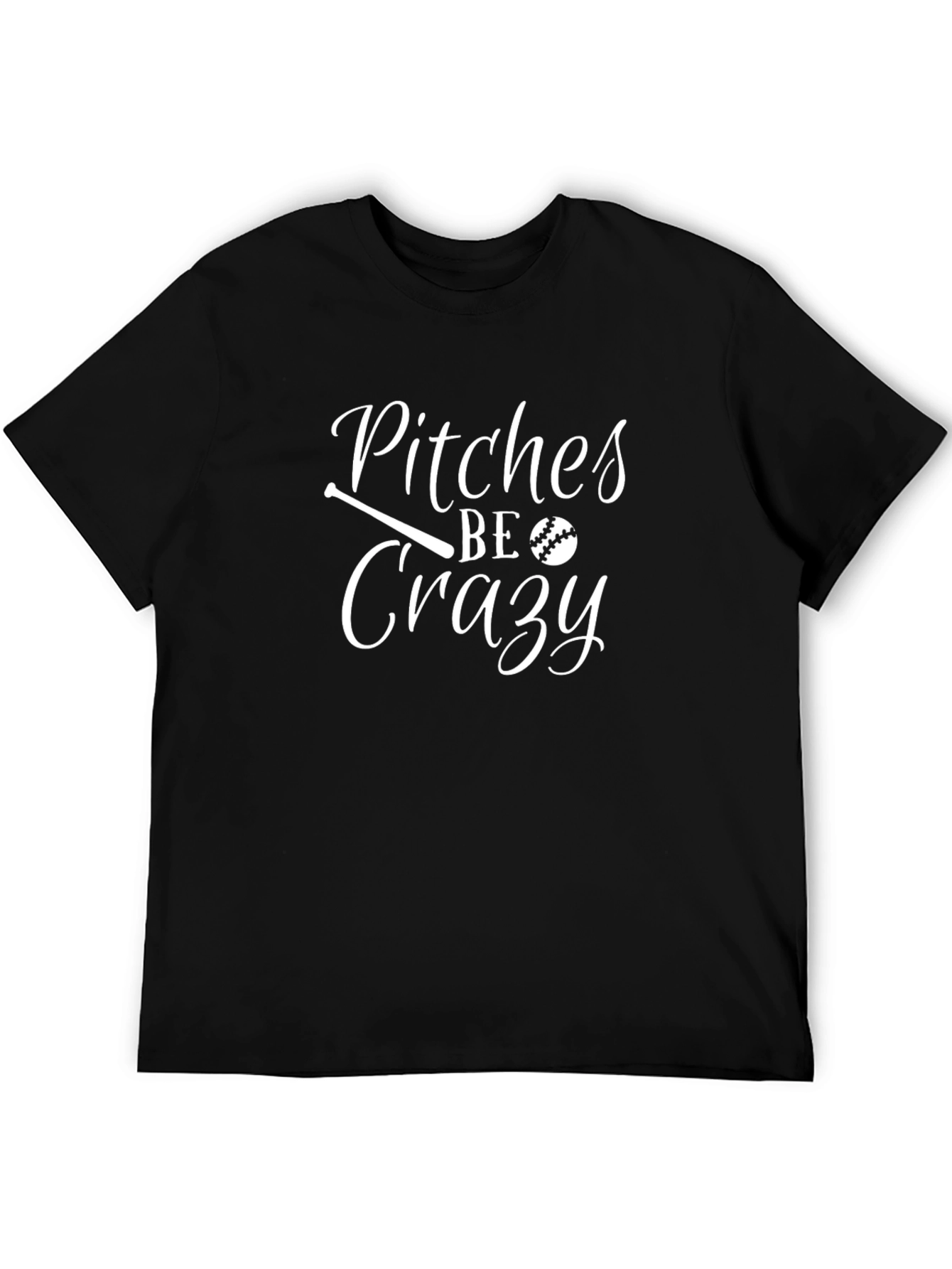 Black Pitches Be Crazy Baseball T-Shirt view 5