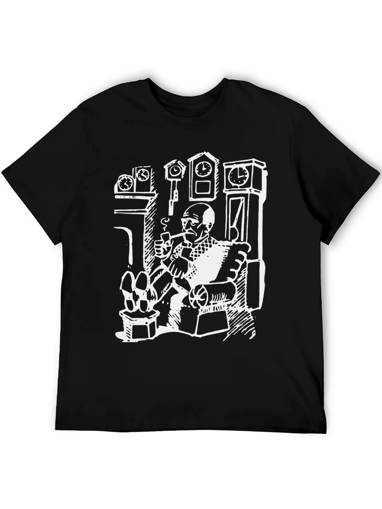 Black Novelty Graphic Tee - Clock Collector view 5