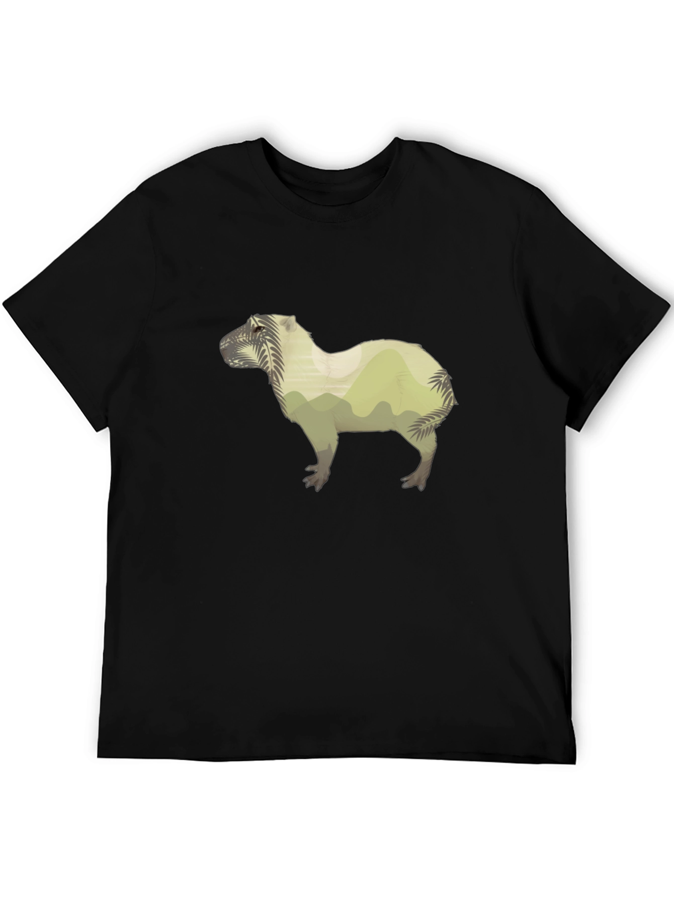 Black Nature Capybara Graphic Tee - Black view 5