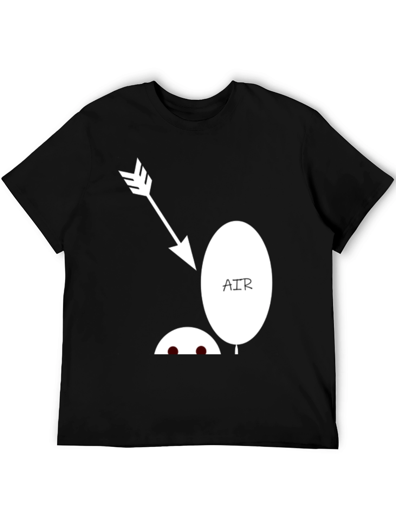 Black Funny Arrow Air Balloon Graphic T-Shirt view 5