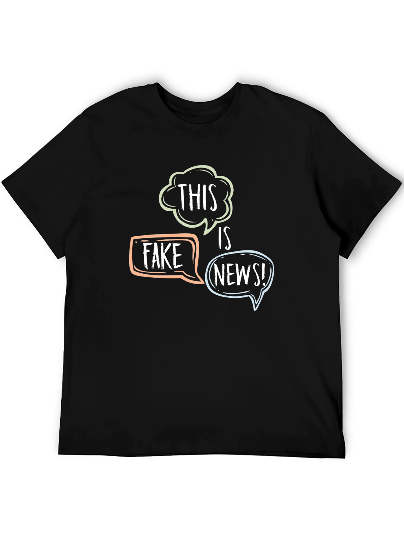 Black This Is Fake News Graphic T-Shirt view 5
