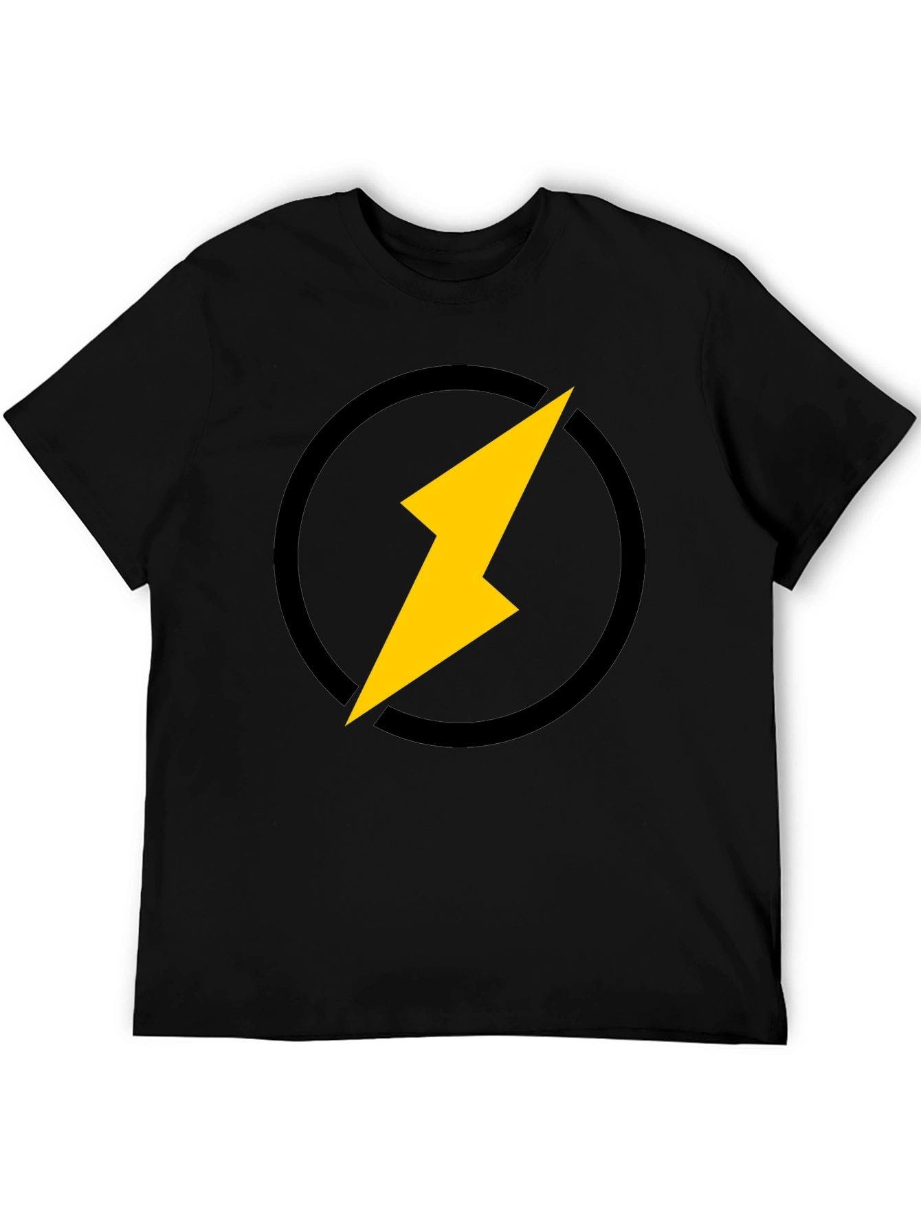 Black Lightning Bolt Graphic Black T-Shirt view 5